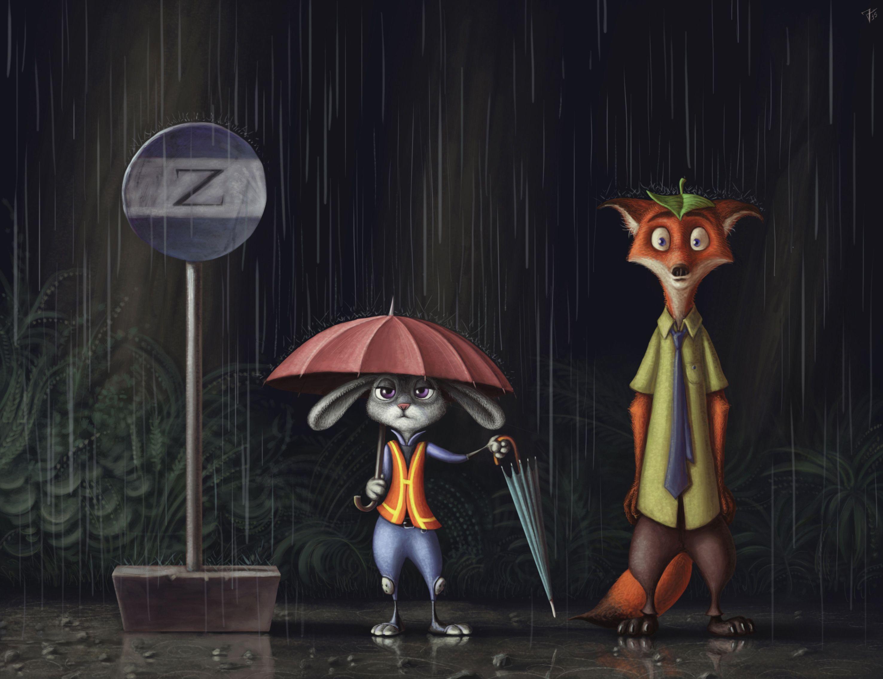 2953x2272 Zootopia Judy Hopps Nick Wilde My Neighbor Totoro Wallpaper:2953x2272
