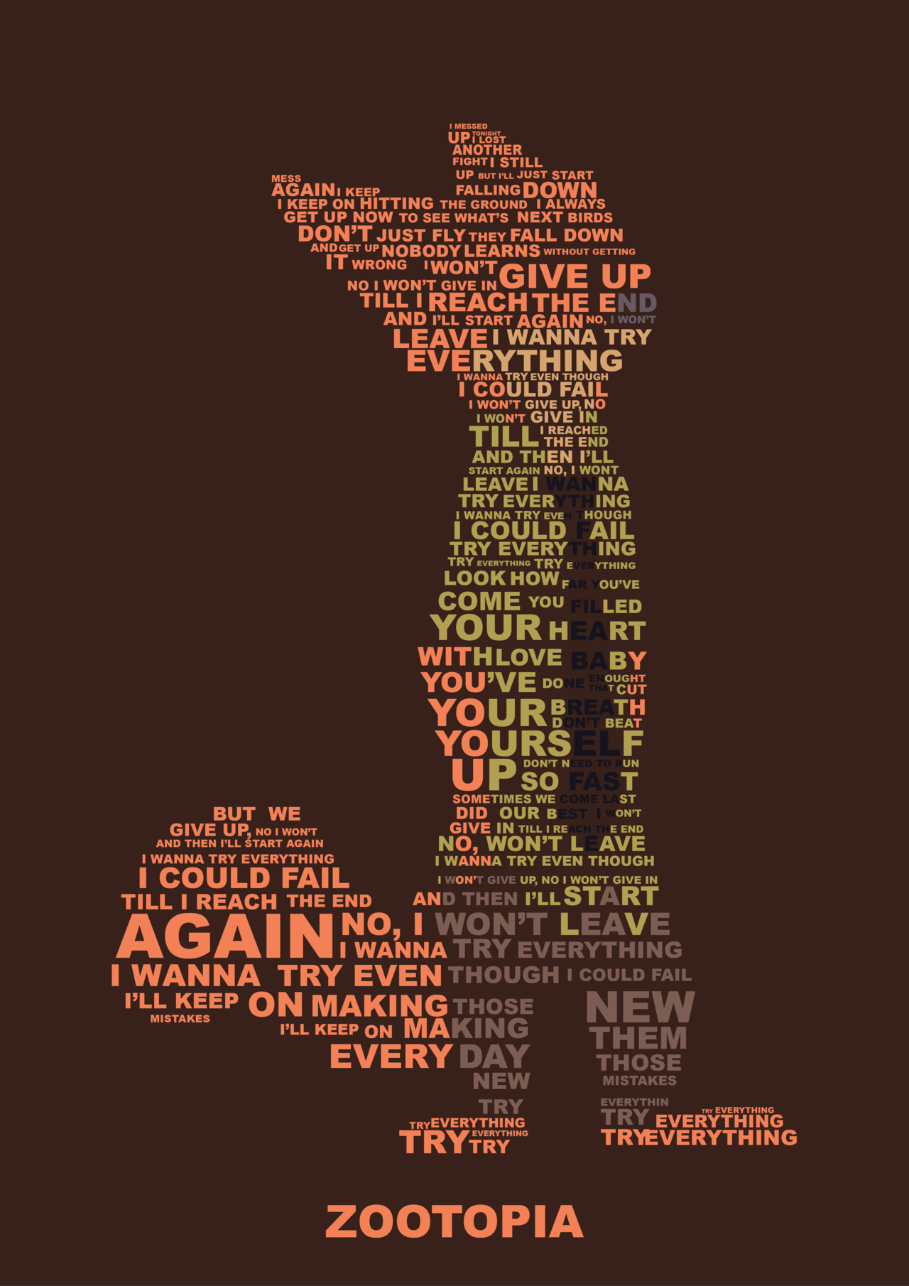 1280x1810 Forbidden. Zootopia, Nick wilde, Typography poster