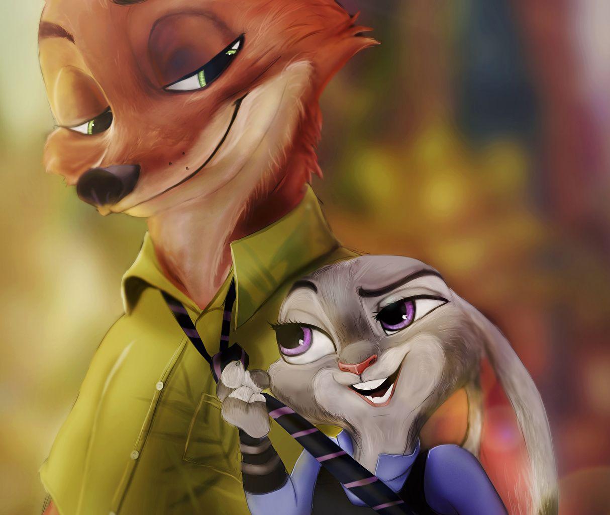 1214x1024 Nick Wilde And Judy Hopps Art Wallpaper & Background Download