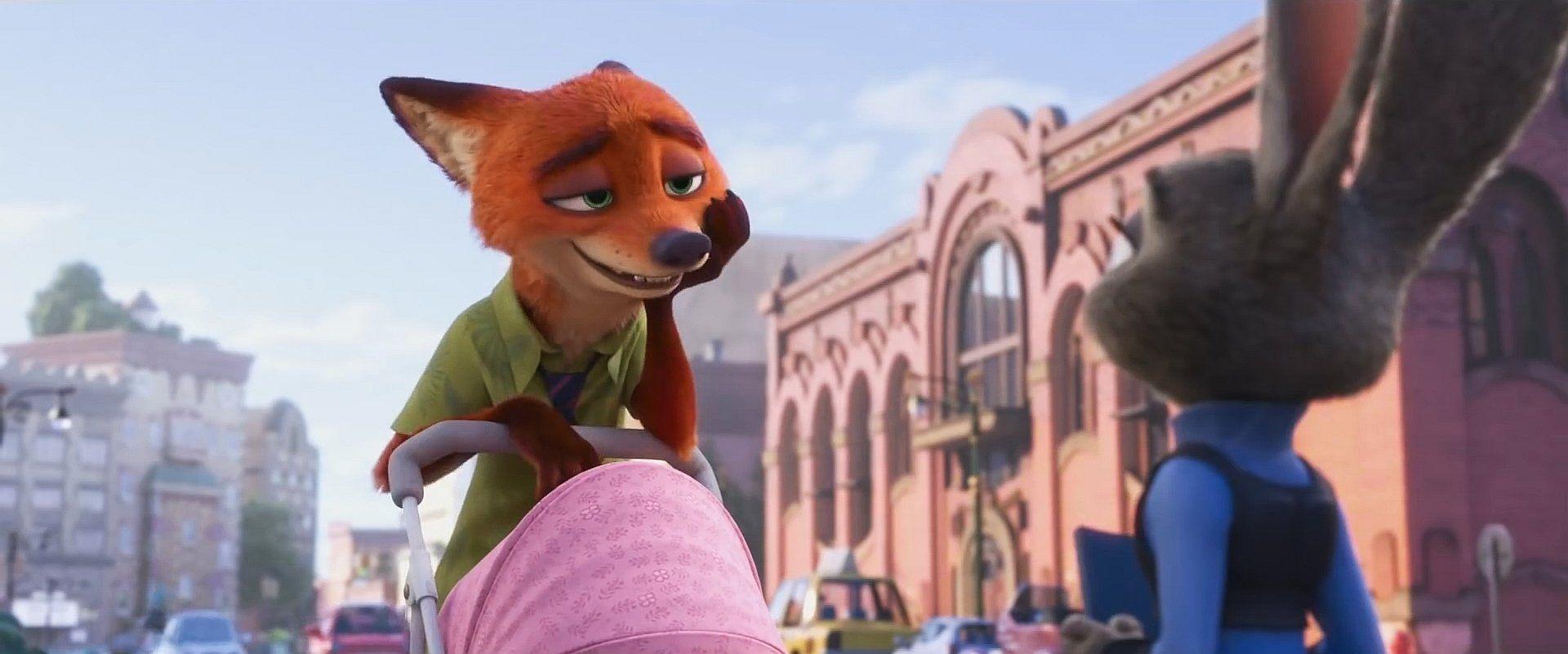 1920x801 Nick Wilde, Judy Hopps, Anthro, Zootopia, Fox, Rabbits, Animals, Screen shot, Movies, Cartoon, 3D Wallpaper HD / Desktop and Mobile Background