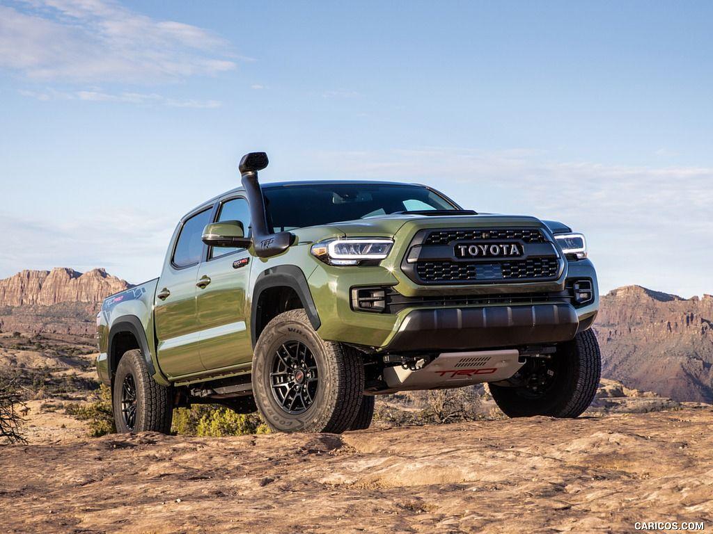 1024x768 Toyota Tacoma TRD Pro (Color: Army Green) Three Quarter. HD Wallpaper
