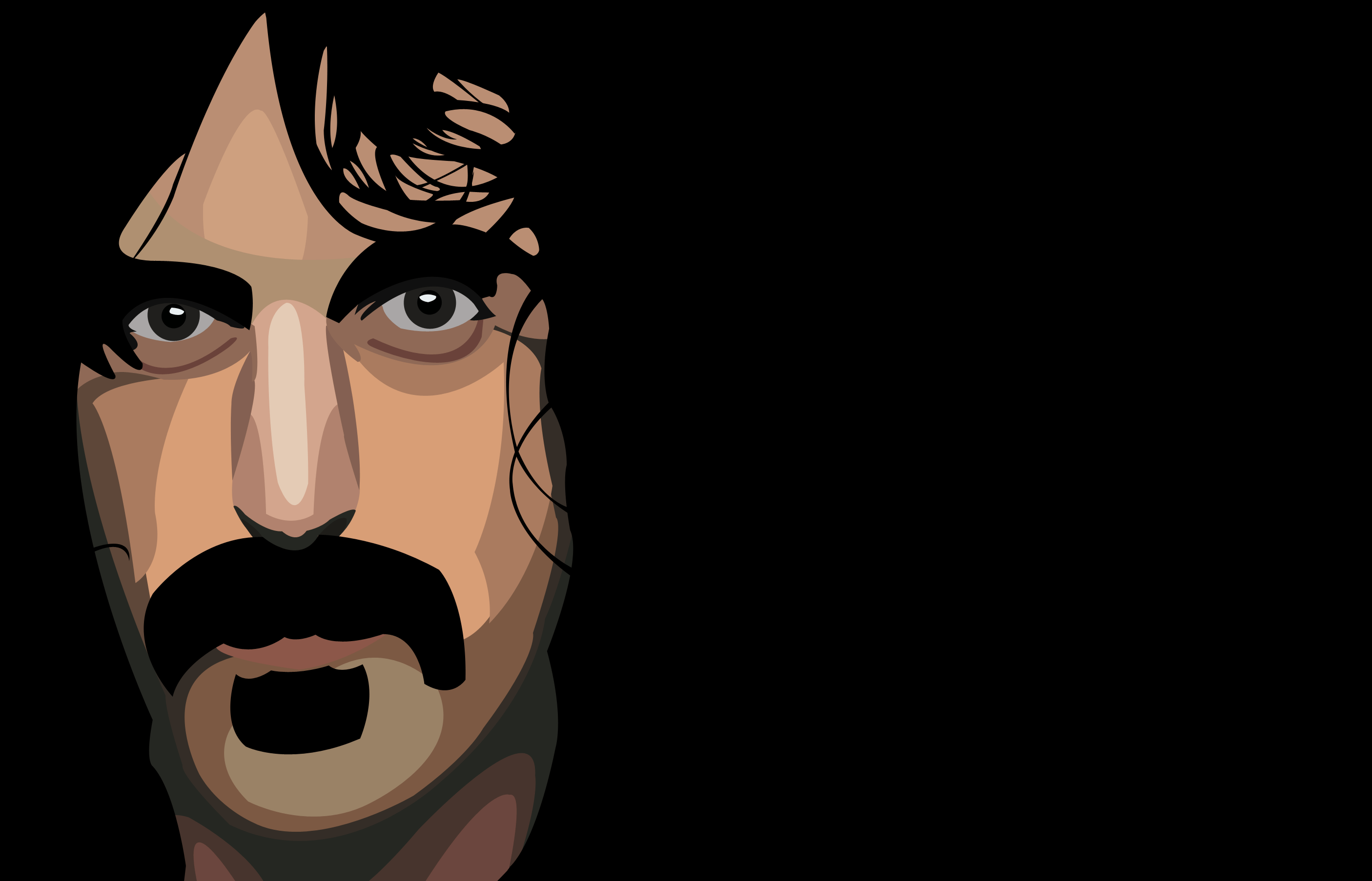 2811x1807 It's Frank Zappa Day! So I drew this wallpaper in Photohop