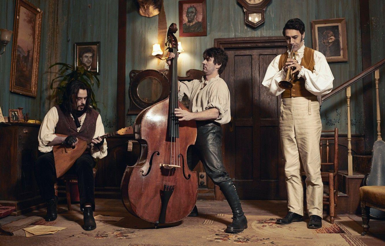 1332x850 Wallpaper music, cinema, guitar, vintage, man, chair, movie, animal, vampire, cello, film, picture, old house, boots, stairs, musicians image for desktop, section фильмы
