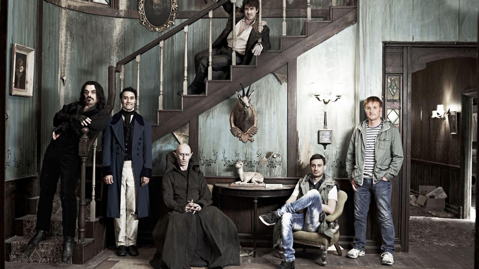 1600x900 Download wallpaper cinema, vintage, man, movie, animal, vampire, film, picture, old house, stairs, catch, stuffed animal, secular vampire, Nosferatu, madeiira, What We do in The Shadows, section films in resolution 1600x900