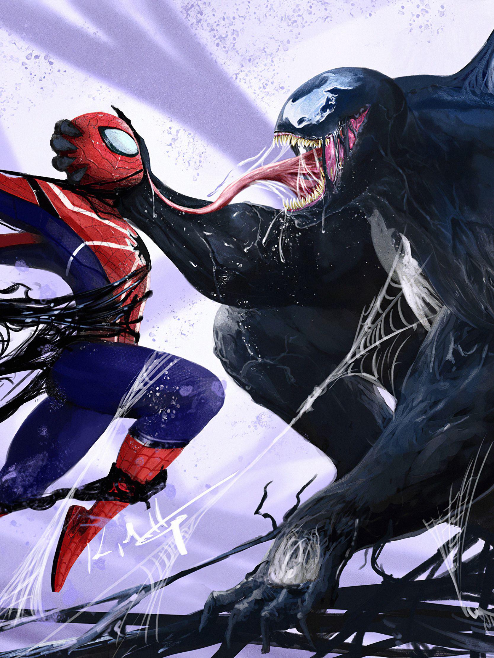 1668x2224 Venom Vs Spider Man Art 1668x2224 Resolution Wallpaper, HD Artist 4K Wallpaper, Image, Photo and Background