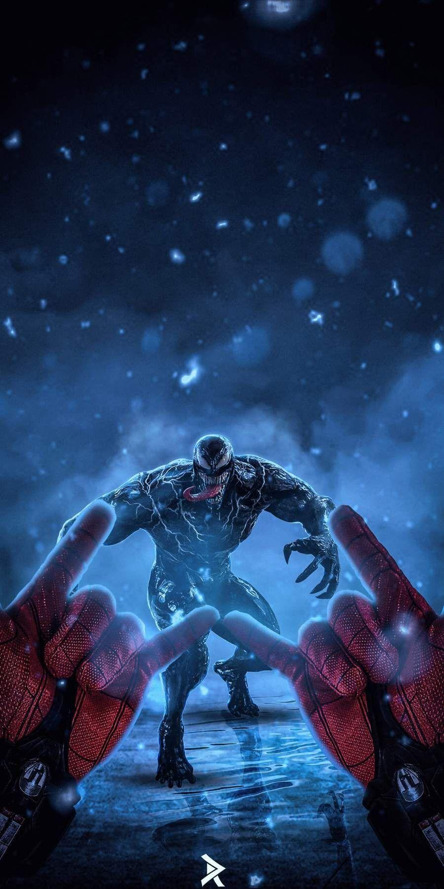 900x1799 Spidey Vs Venom Ready Attack IPhone Wallpaper. Personajes de graffiti, Trajes de spiderman, Wallpaper de juegos