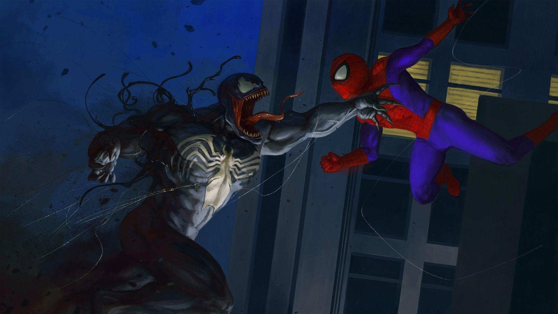1920x1080 Venom Vs Spider Man Wallpaper