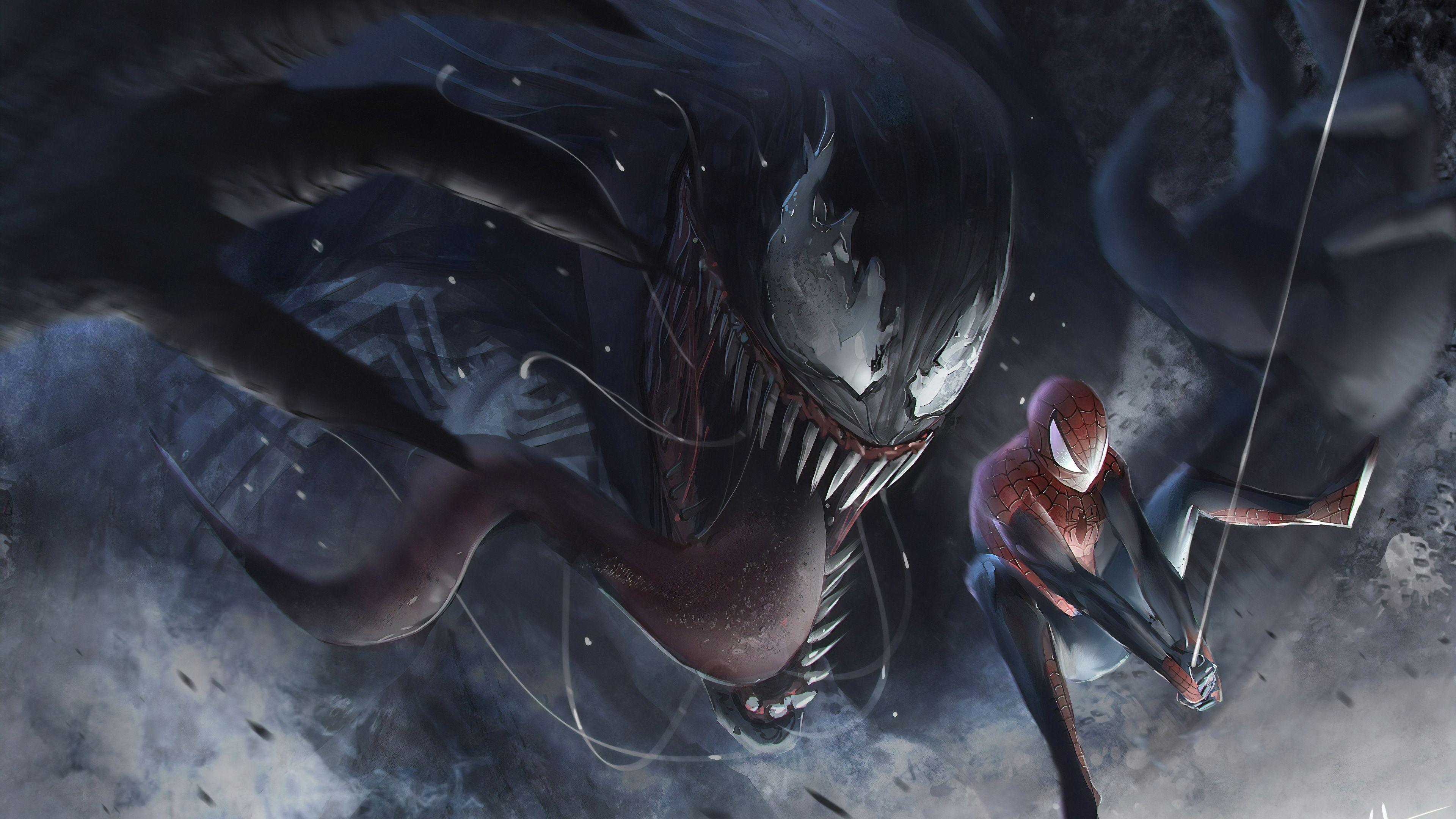 3840x2160 Venom Vs Spidery Venom Wallpaper, Superheroes Wallpaper, Spiderman Wallpaper, Hd Wallpaper, Wallpaper, Artwork. Spiderman, Comic Villains, Marvel