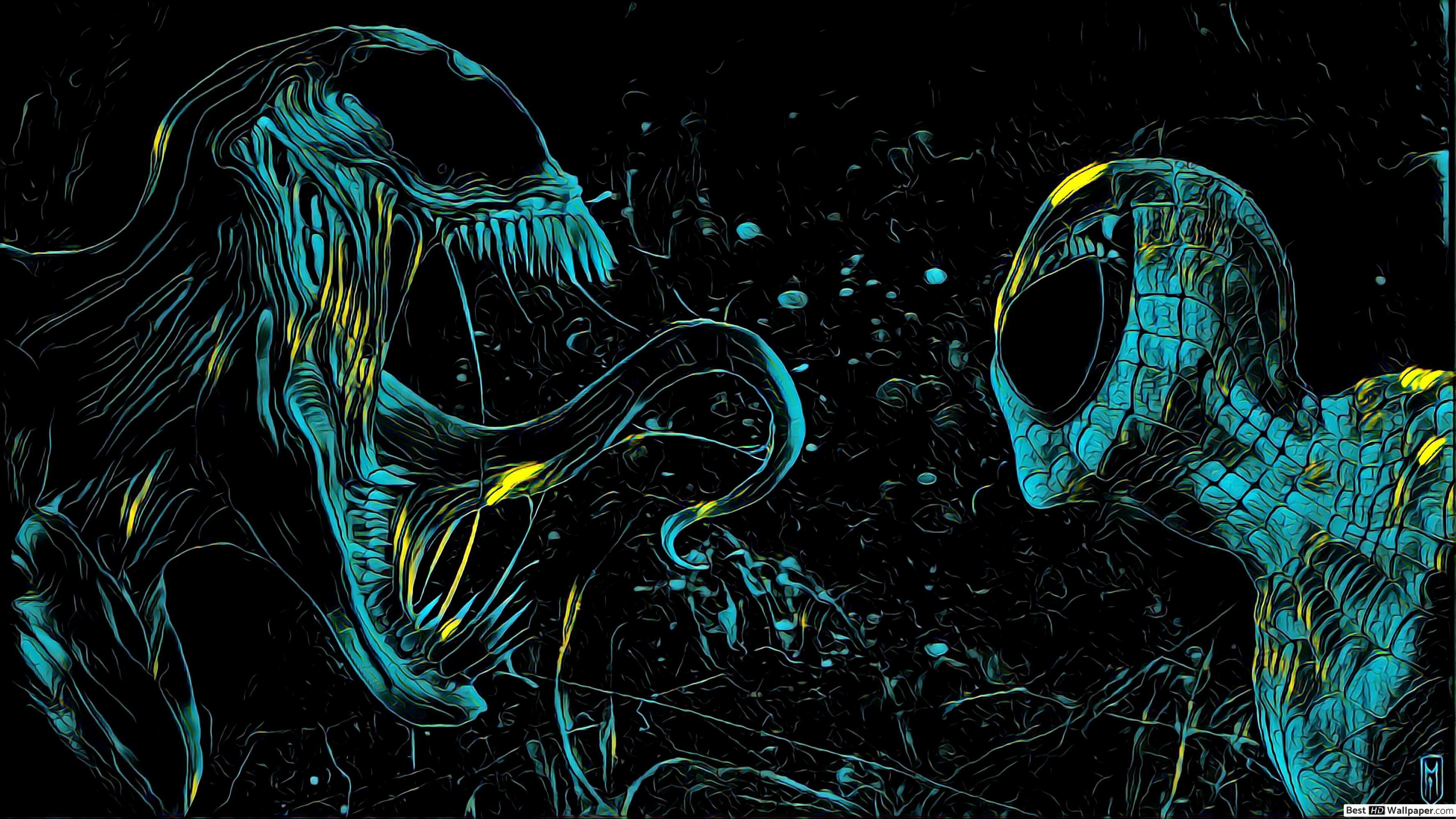 3554x1999 Venom vs Spiderman HD wallpaper download
