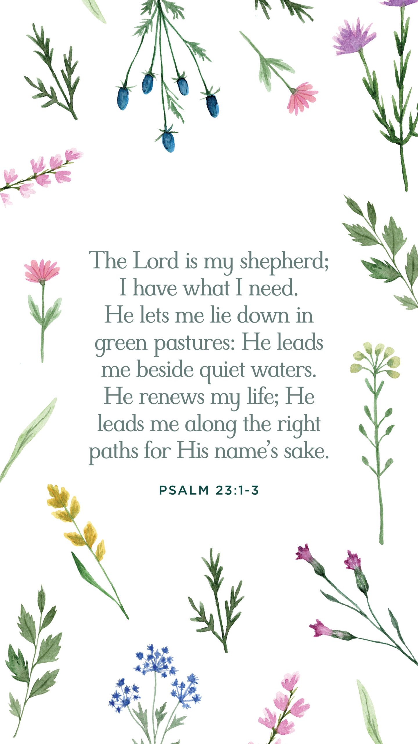 1440x2560 Psalm 23:1 3 Phone Wallpaper American Mission Board