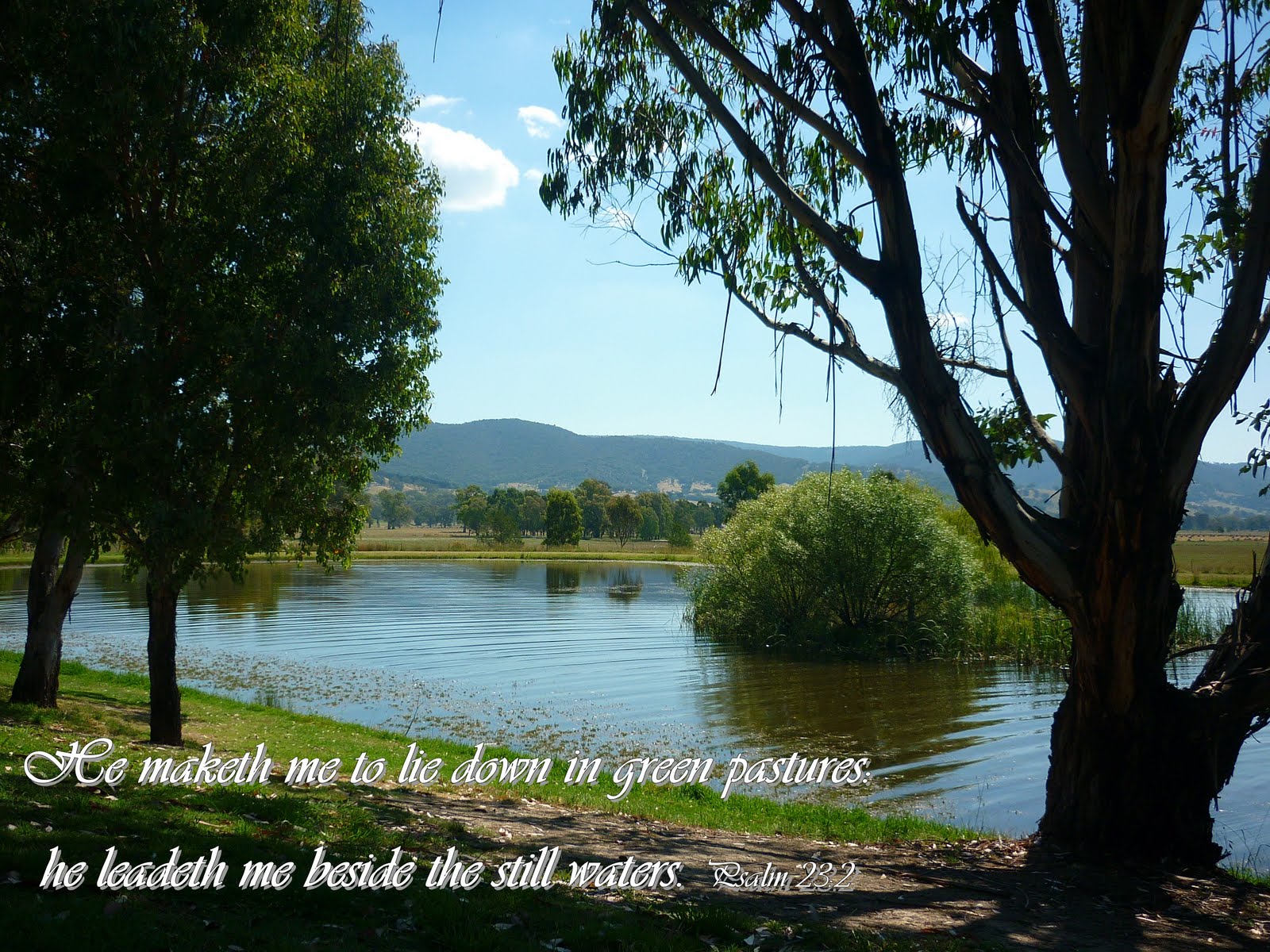 1600x1200 KJV Bible Wallpaper: 1st Wallpaper Psalm 23:2