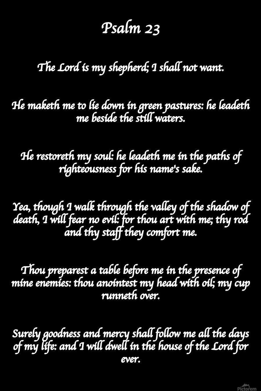 900x1350 Psalm 23 BW by Scripture on the Walls Wall Art