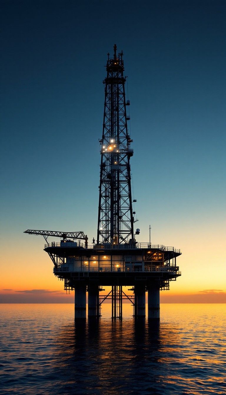 768x1344 Download Industrial Sunset Silhouette Image, Platform, Industrial