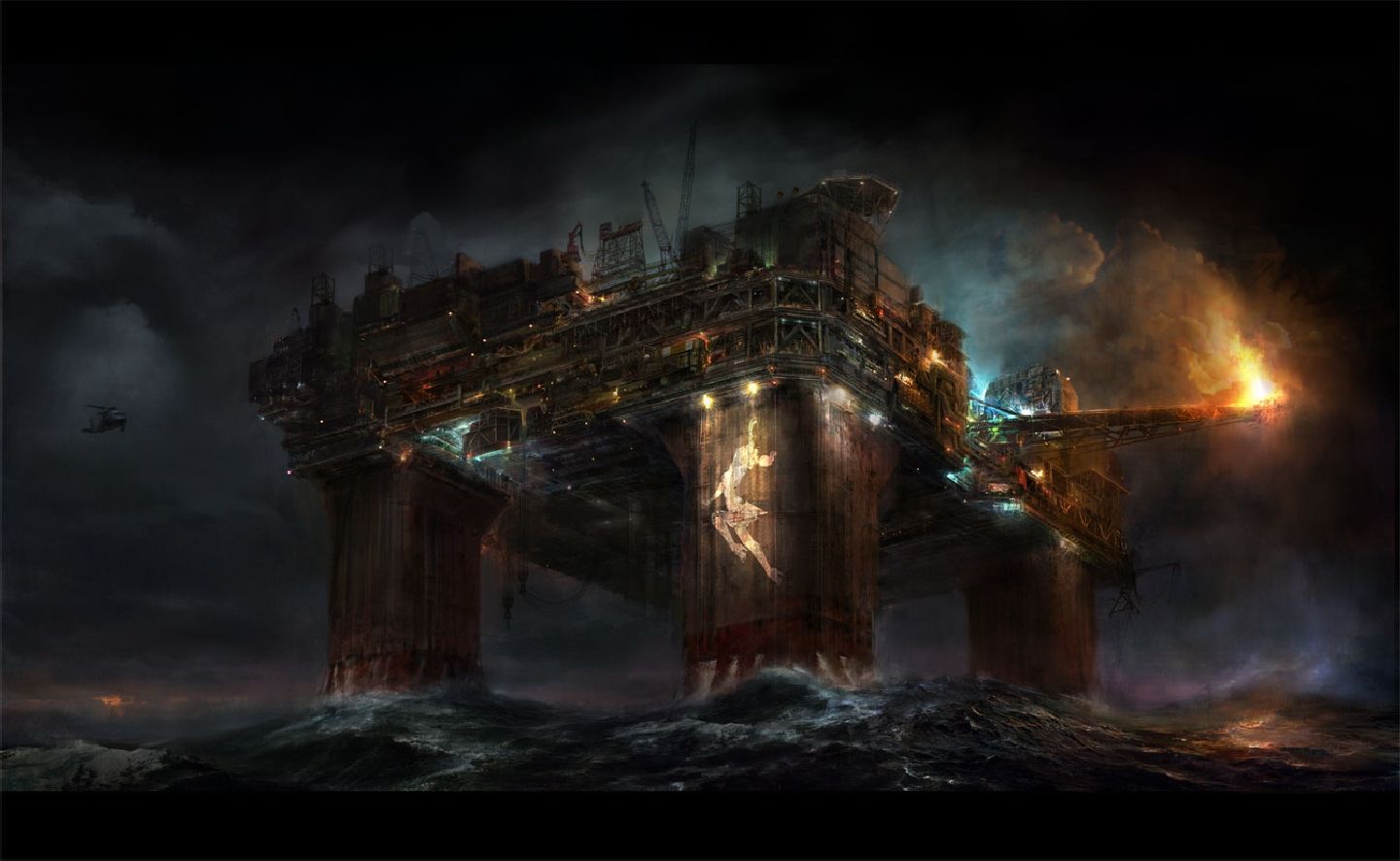1440x886 Phone wallpaper: Oil Platform, Man Made 555397