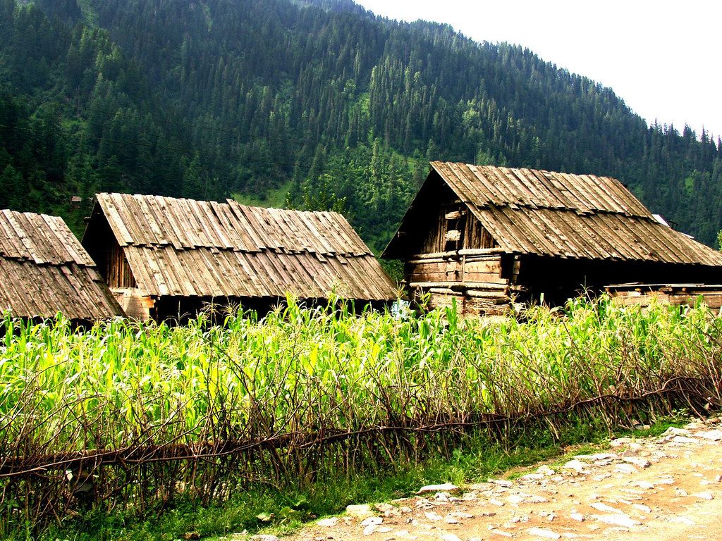 1024x768 Beautiful Village. The beautiful view of the village name