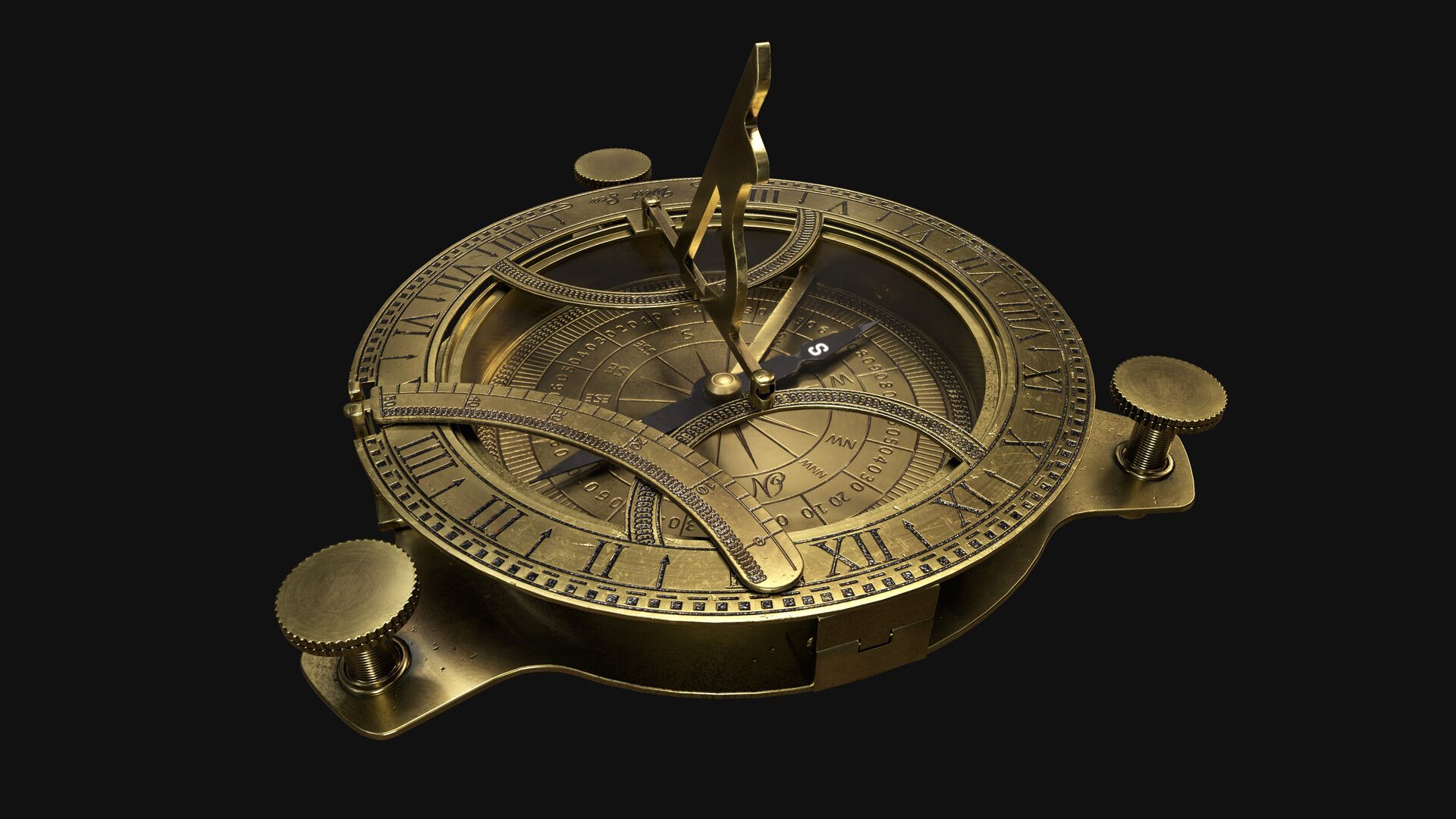 1920x1080 Vintage Sundial Compass