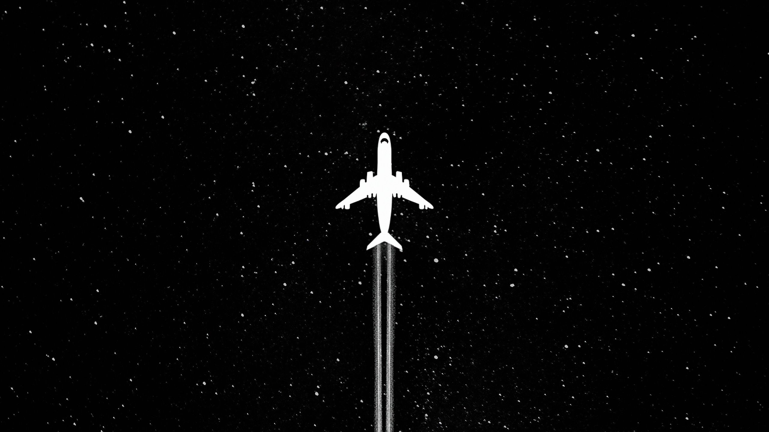 2560x1440 White Plane Dark Minimal 4k 1440P Resolution , HD 4k Wallpaper , Image, Background, Photos and Picture