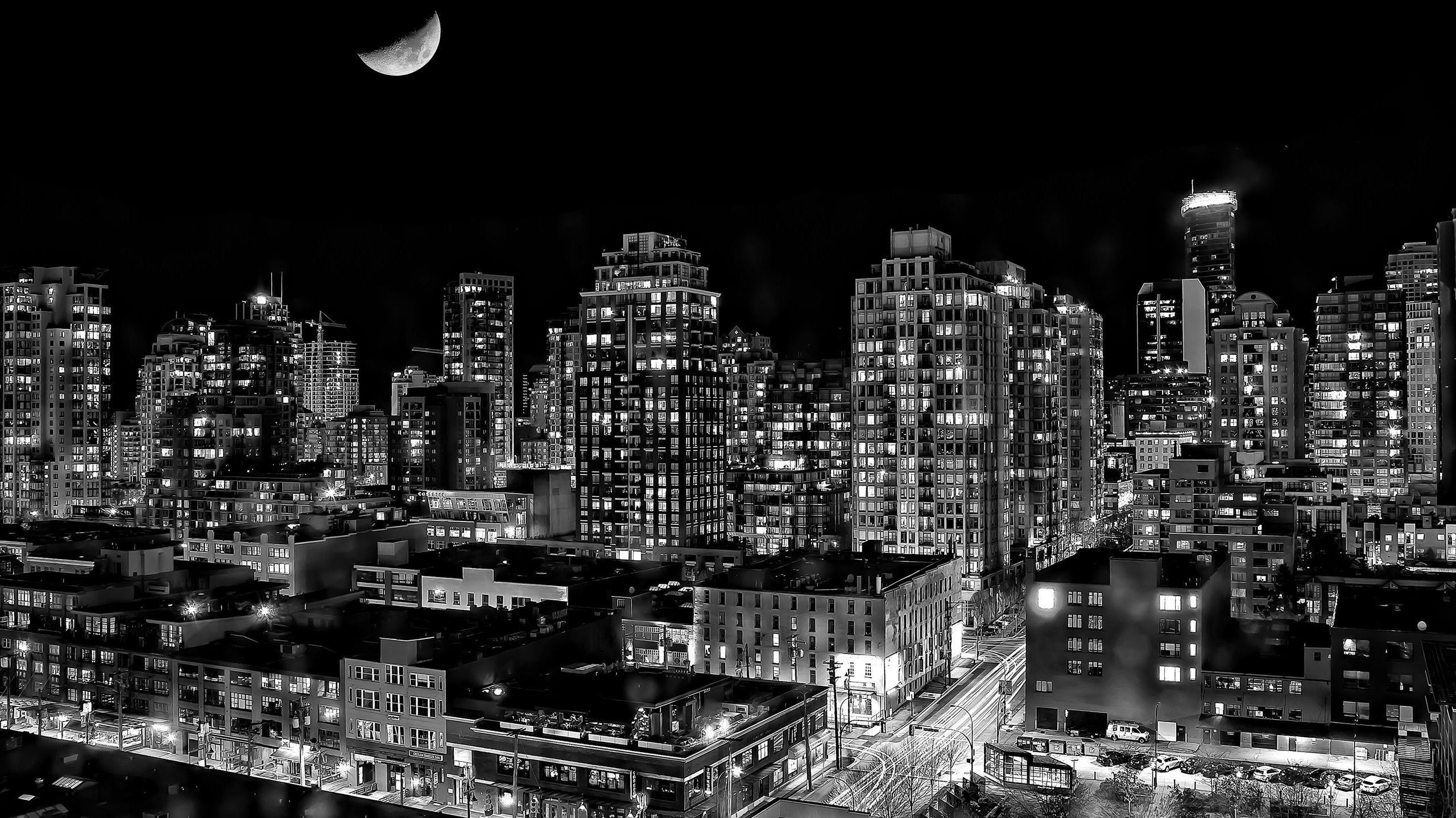 2560x1440 Black And White Vancouver City 4k 1440P Resolution , HD 4k Wallpaper, Image, Background, Photos and Picture