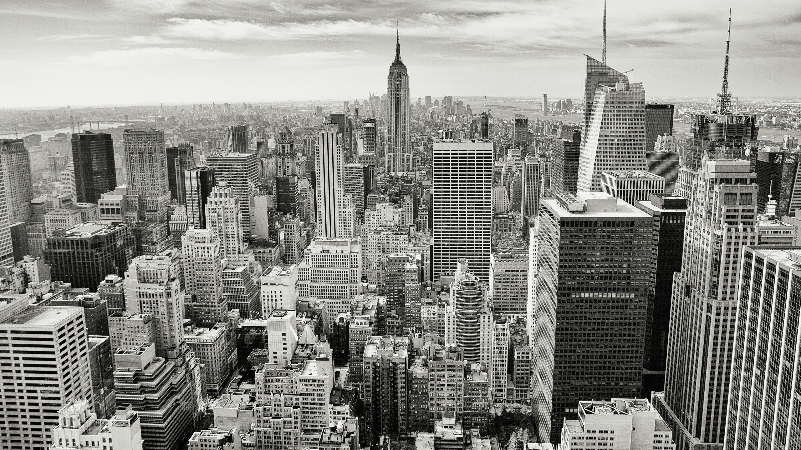 2560x1440 Black And White City Picture. Download Free Image