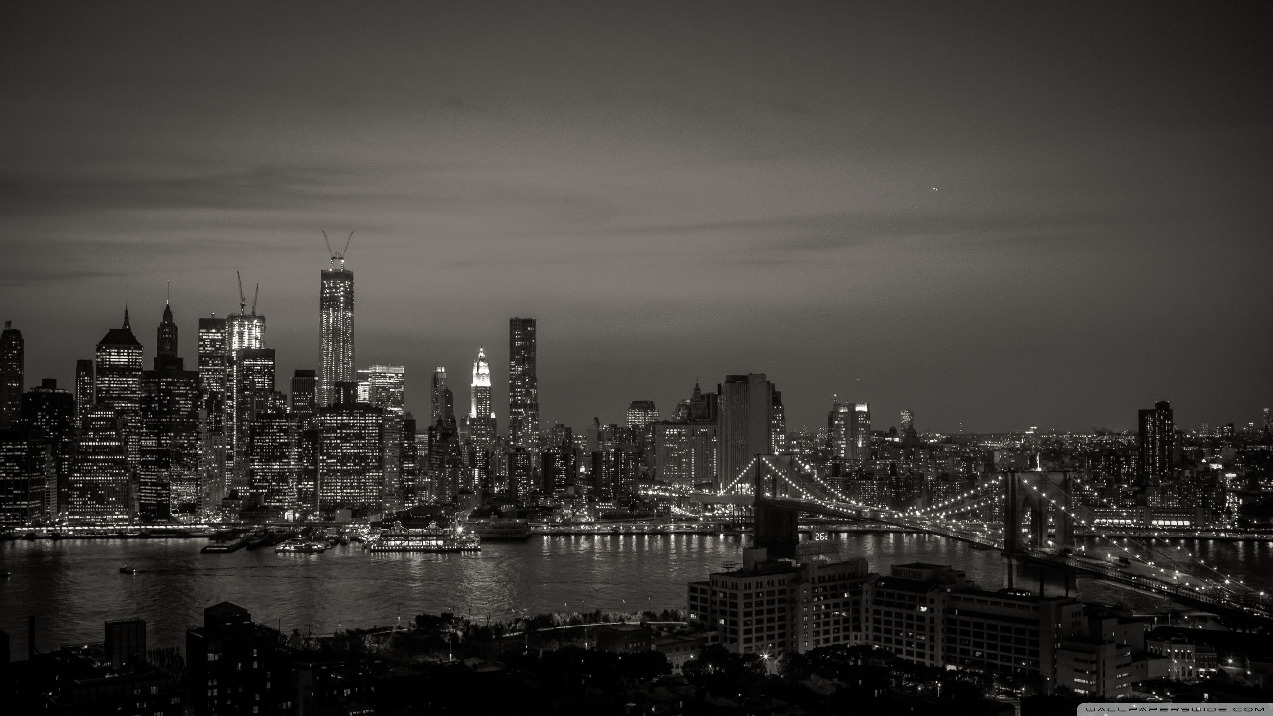 2560x1440 New York City Black and White 4K UHD Wallpaper for UltraHD Desktop and TV : Widescreen and UltraWide Display : Dual Monitor : Smartphone and Tablet Devices