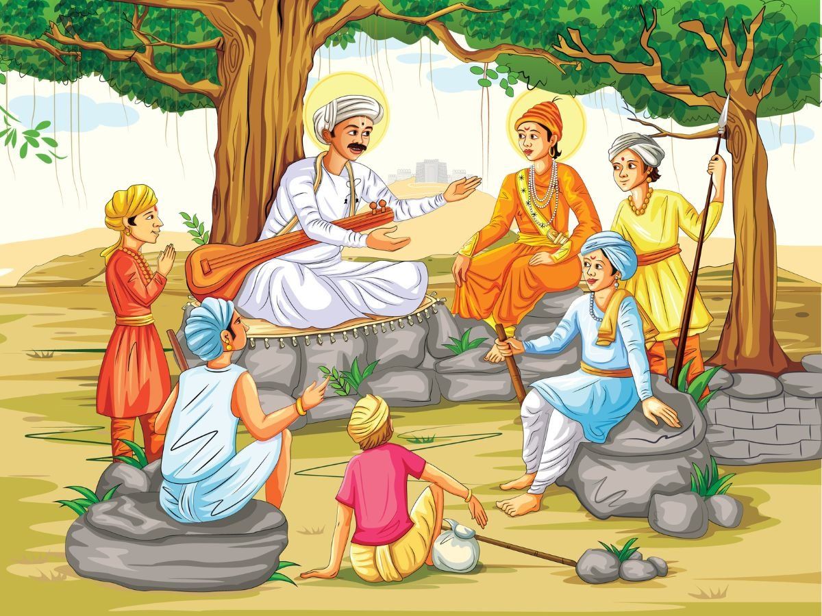 1200x900 Sant Tukaram Shivaji Maharaj and His Friends Wallpaper for Wall