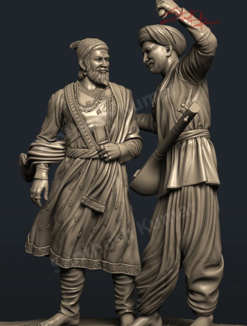 800x1055 chatrapathi shivaji maharaj, sant TukaRam 3D model sculpted on zbrush by santhosh kumar artstation /gX7xBt34. santhosh kumar.m comments