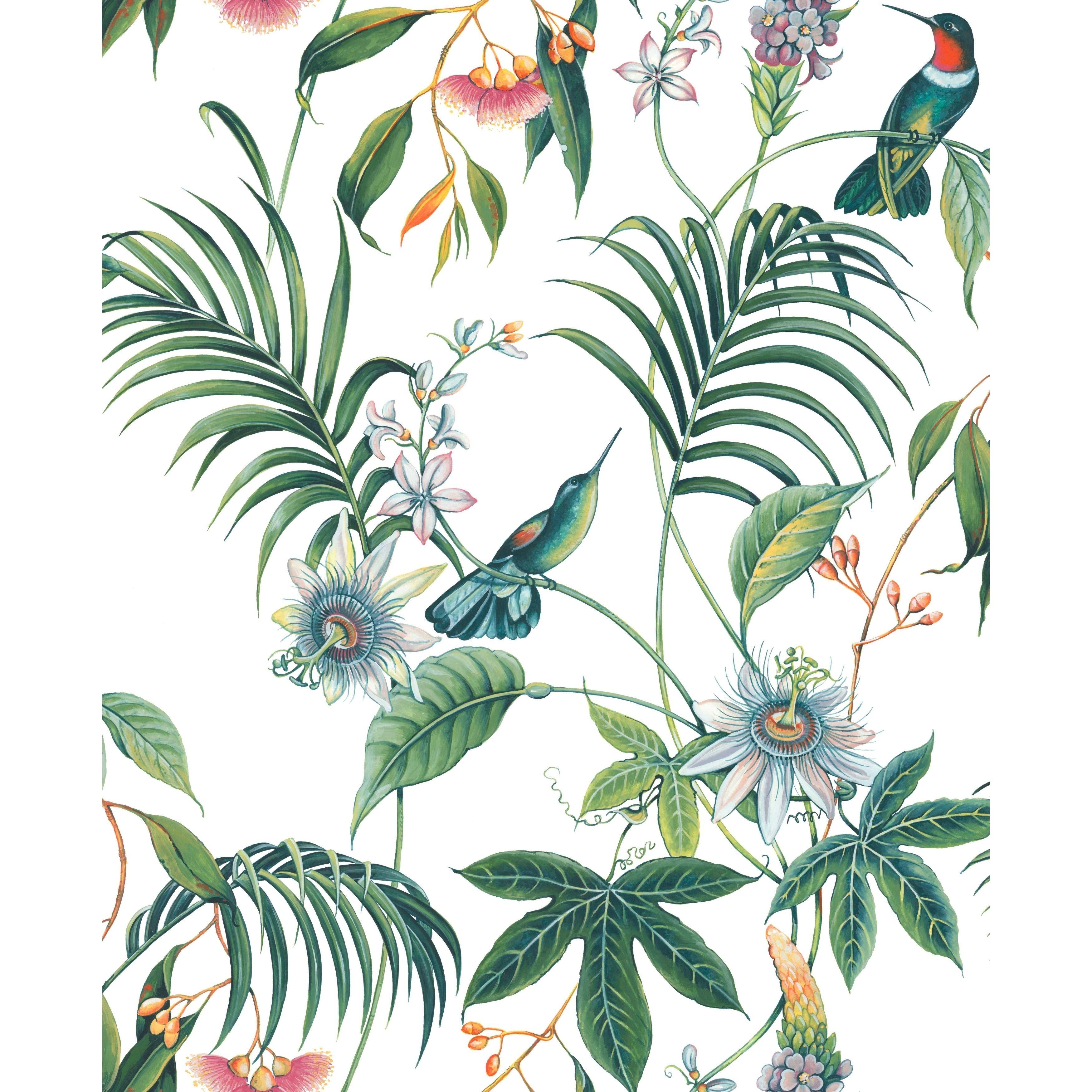 3500x3500 Shop Adilah White Tropical Floral Wallpaper