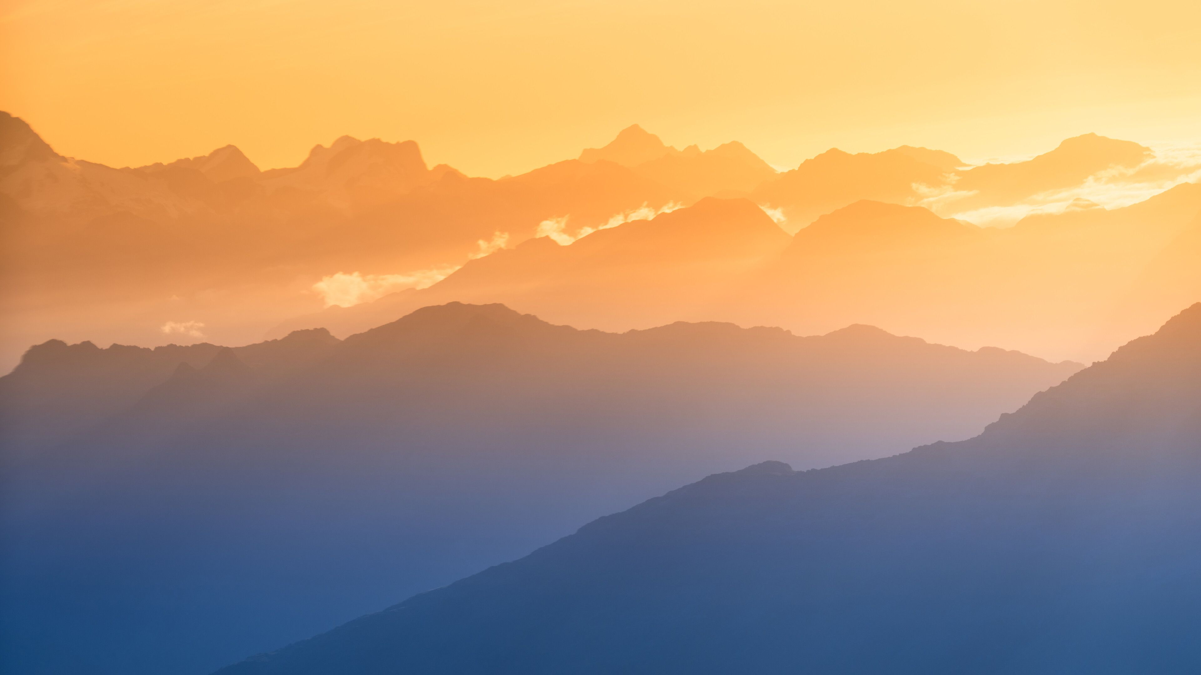 3840x2160 New Zealand Mountain Sunset Scenery Clouds Southern Alps Wallpaper 4K 8K HD PC f