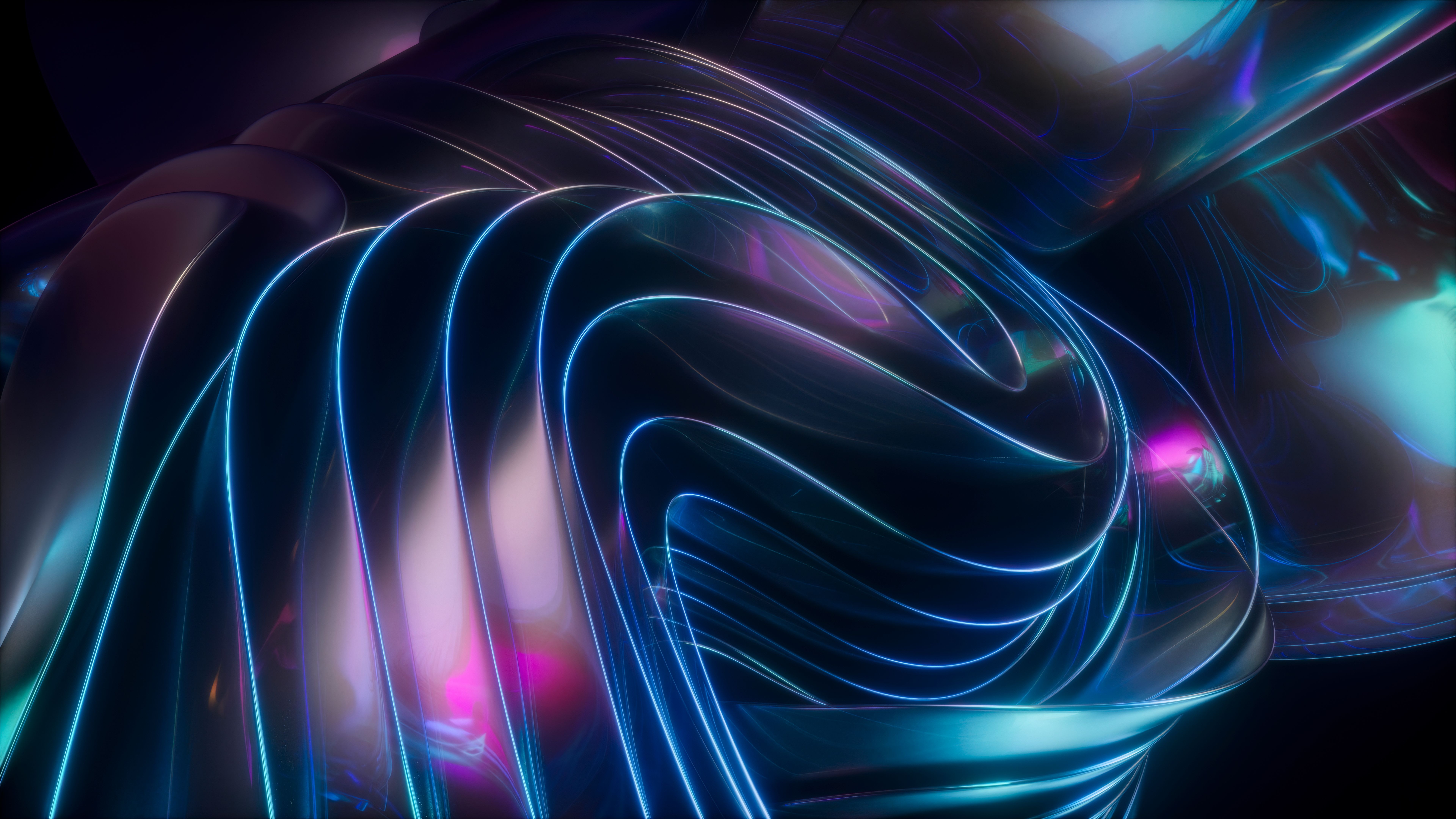 7680x4320 Metallic Wallpaper 4K, Blue abstract, Abstract art