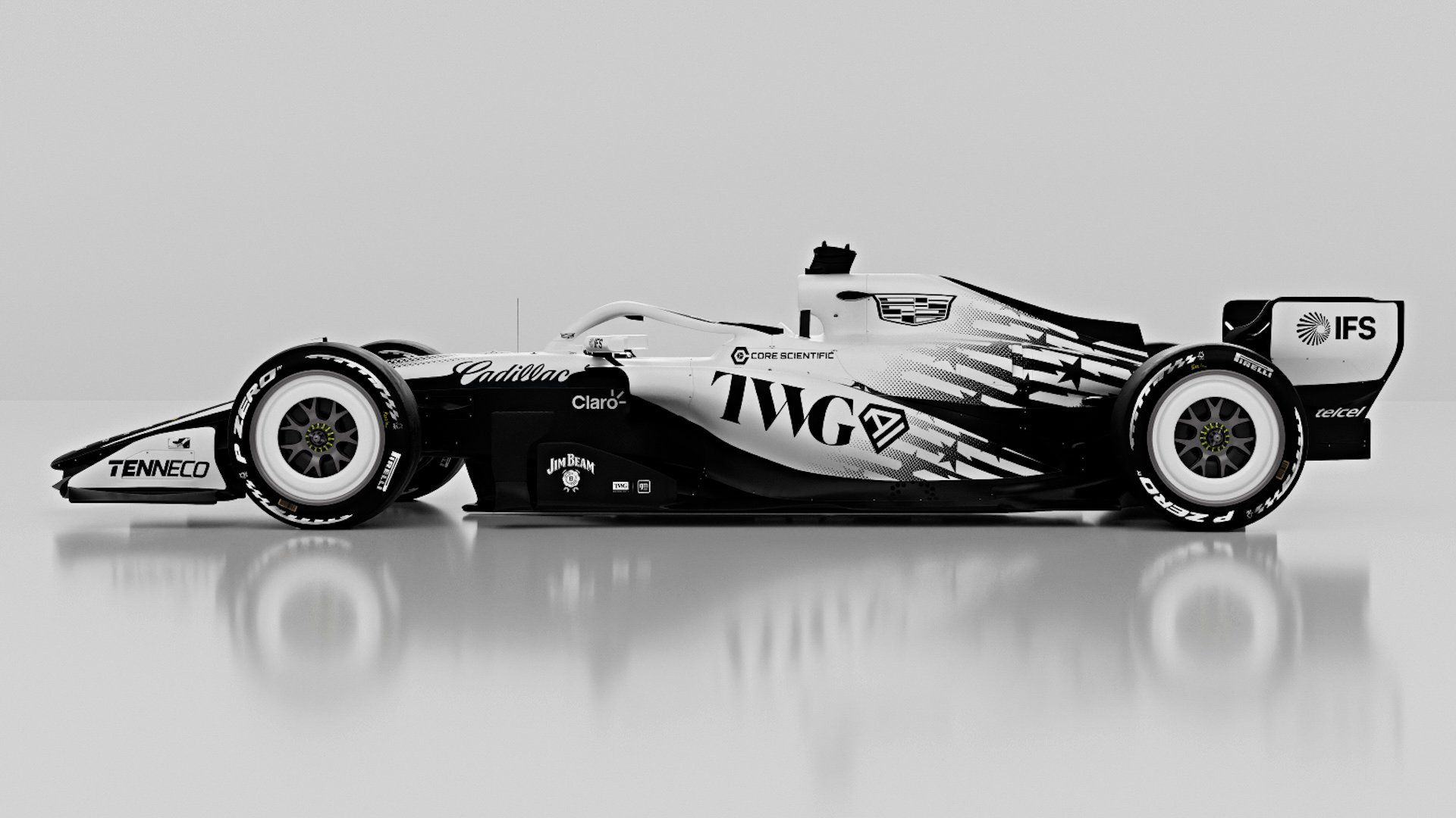 1920x1080 Cadillac's Miami F1 Livery Is A Black And White Beauty