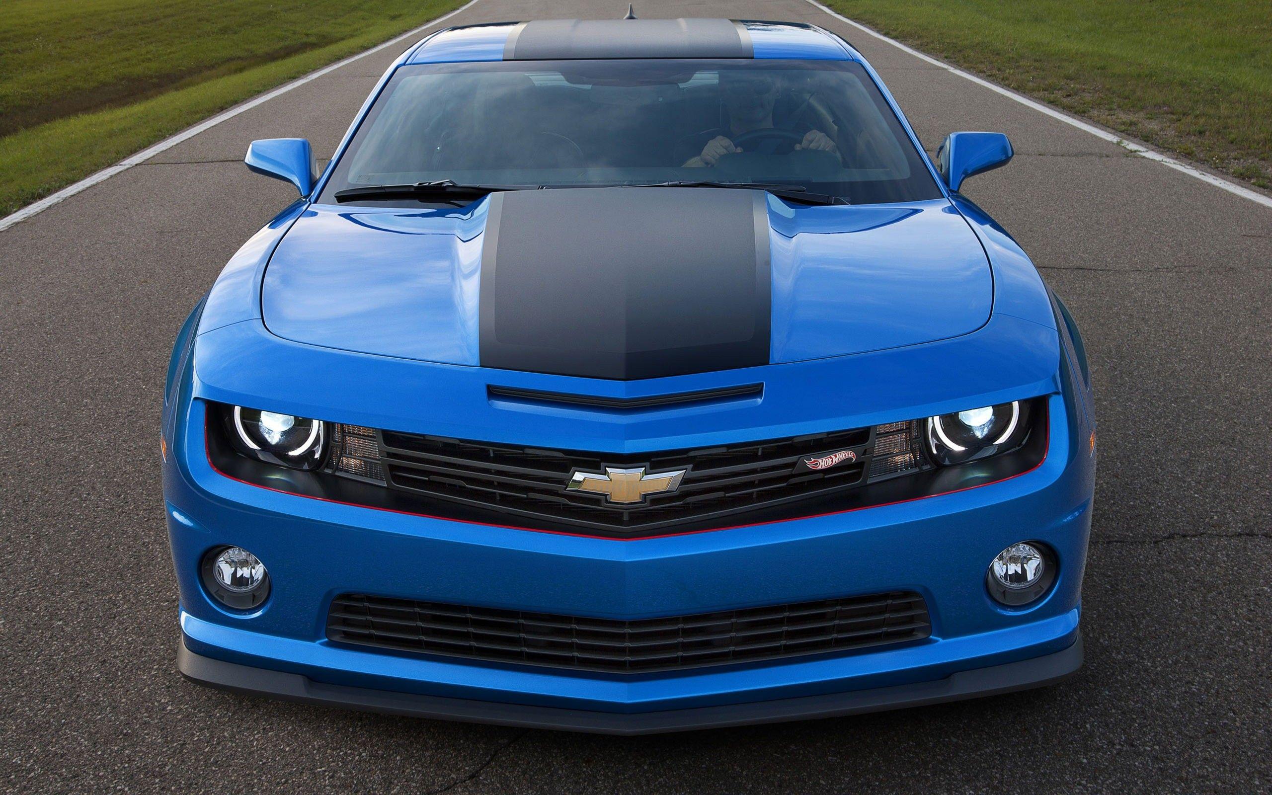 2560x1600 Muscle cars tuning Chevrolet Camaro blue cars Hot Wheels wallpaper