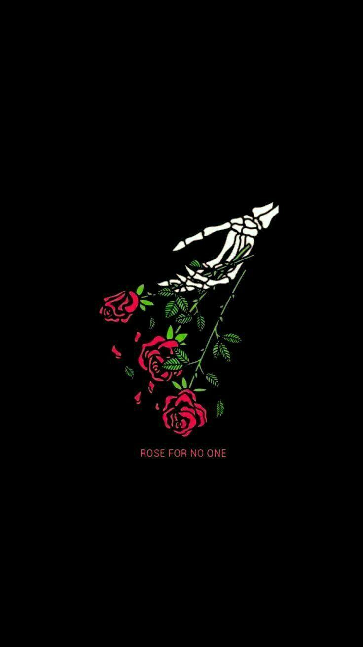736x1309 Black Aesthetic Skull Wallpaper
