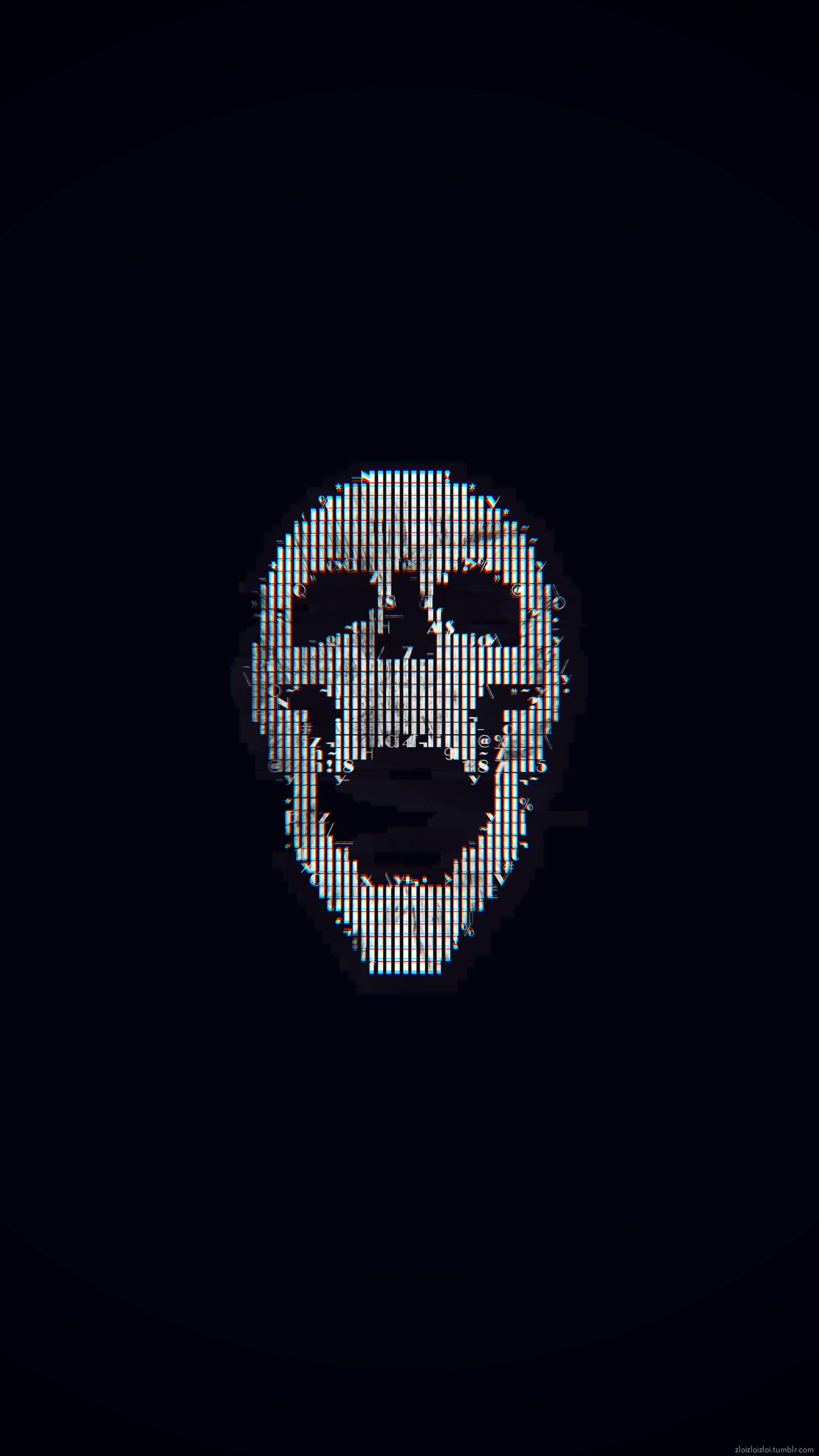 2160x3840 abstract #skull glitch art ASCII art K #wallpaper #hdwallpaper #desktop. Ascii art, Glitch art, Skull wallpaper