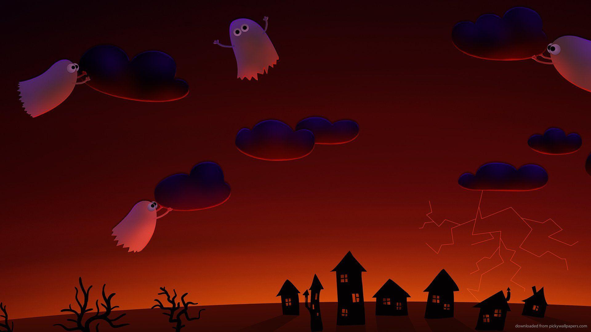 1920x1080 Cute Ghost Wallpaper