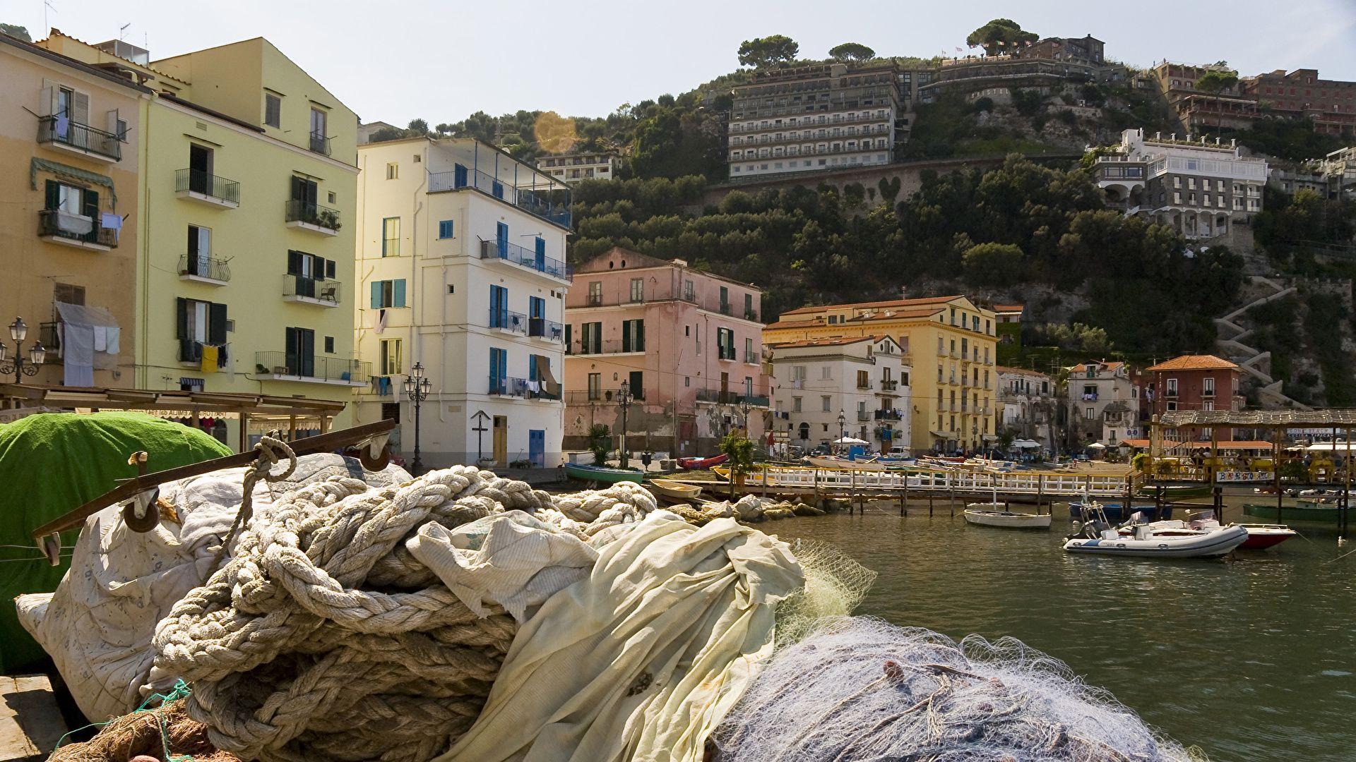 1920x1080 Picture Sorrento Italy Pier Cities Houses 1920x1080
