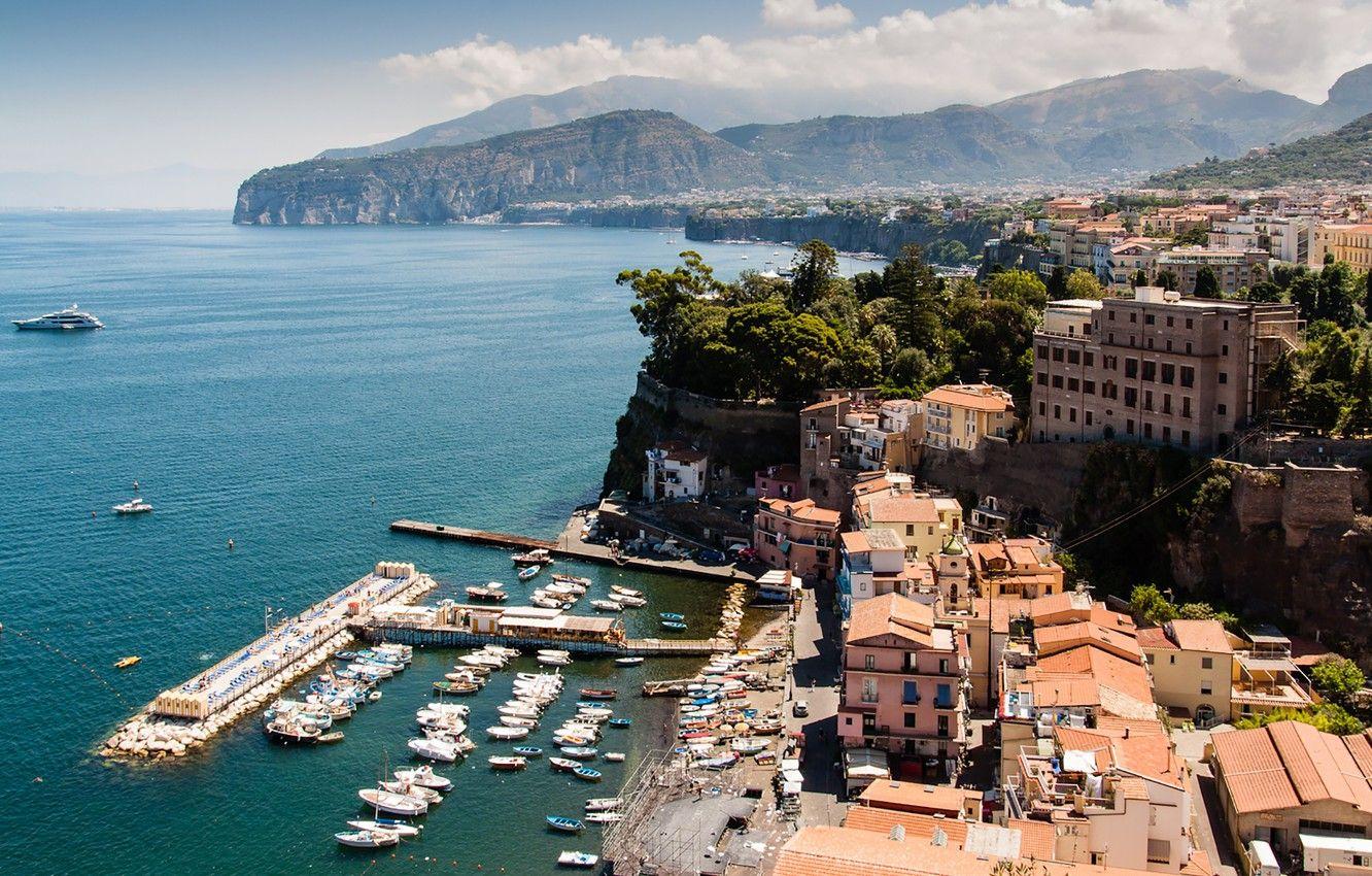 1332x850 Wallpaper sea, Italy, Campania, Sorrento, sunny image for desktop, section город