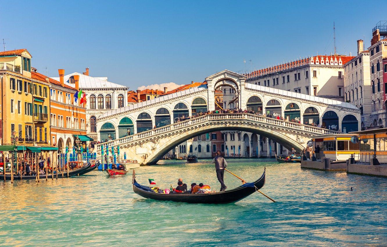 1332x850 Wallpaper bridge, building, Italy, Venice, channel, Italy, gondola, Venice, The Grand canal, The Rialto Bridge, Grand Canal, The Grand canal, Rialto Bridge image for desktop, section город