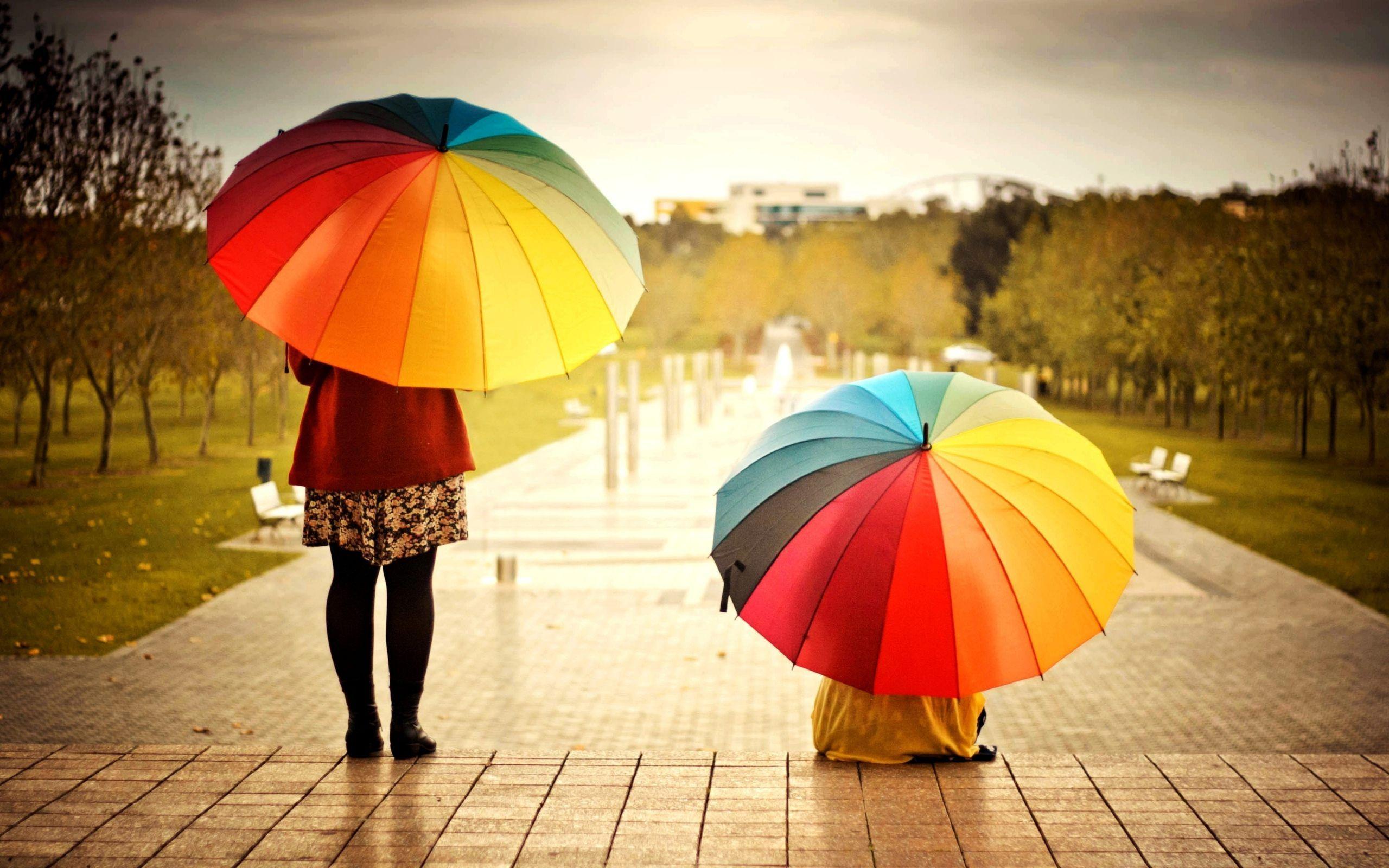 2560x1600 Kids Umbrellas Wallpaper