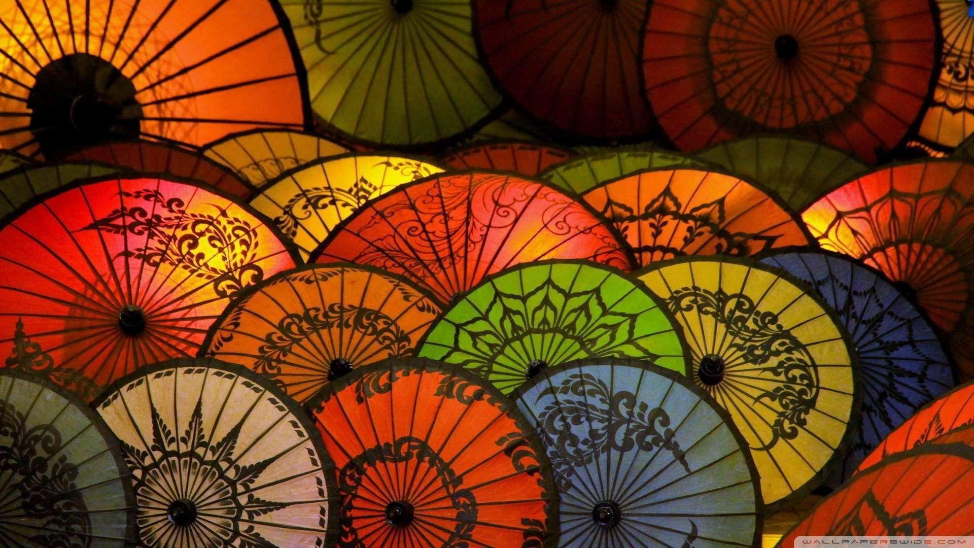 1920x1080 Mark HD. Bokeh wallpaper, Japanese umbrella, Japanese pop art