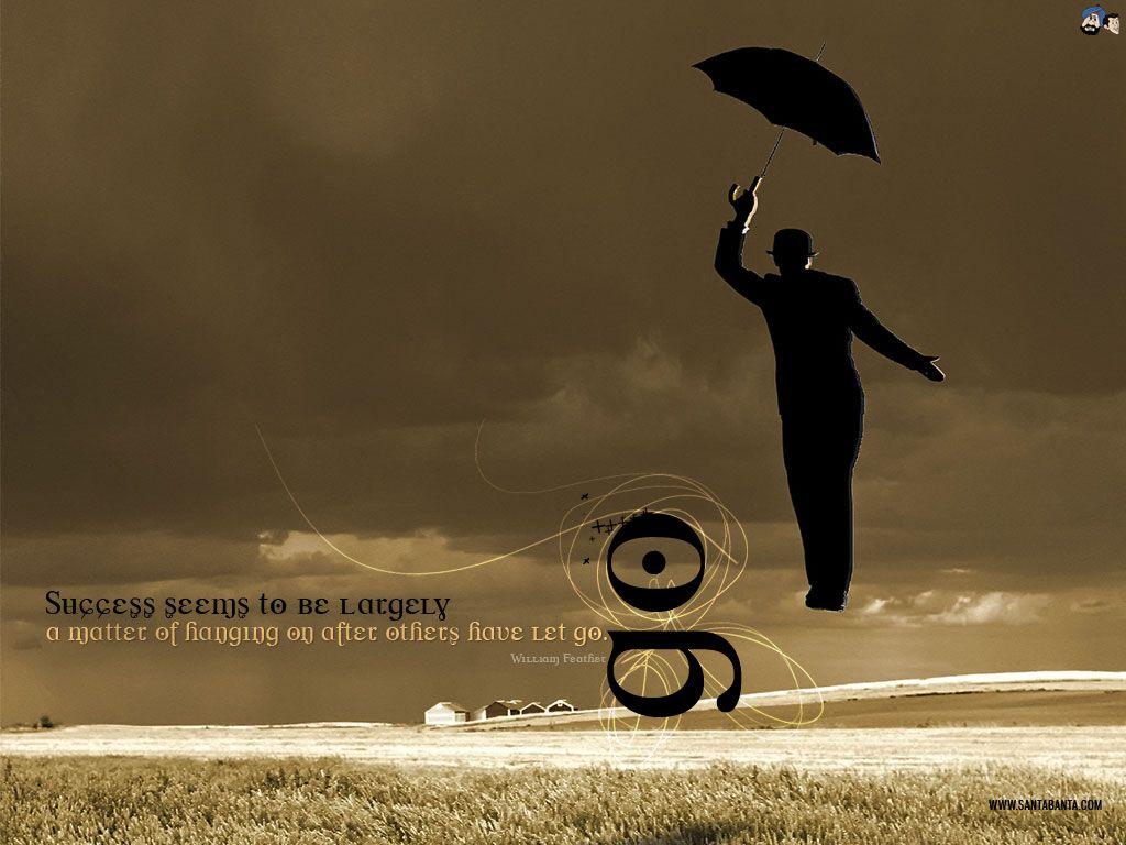 1024x768 Flying Man With Umbrella HD Wallpaper
