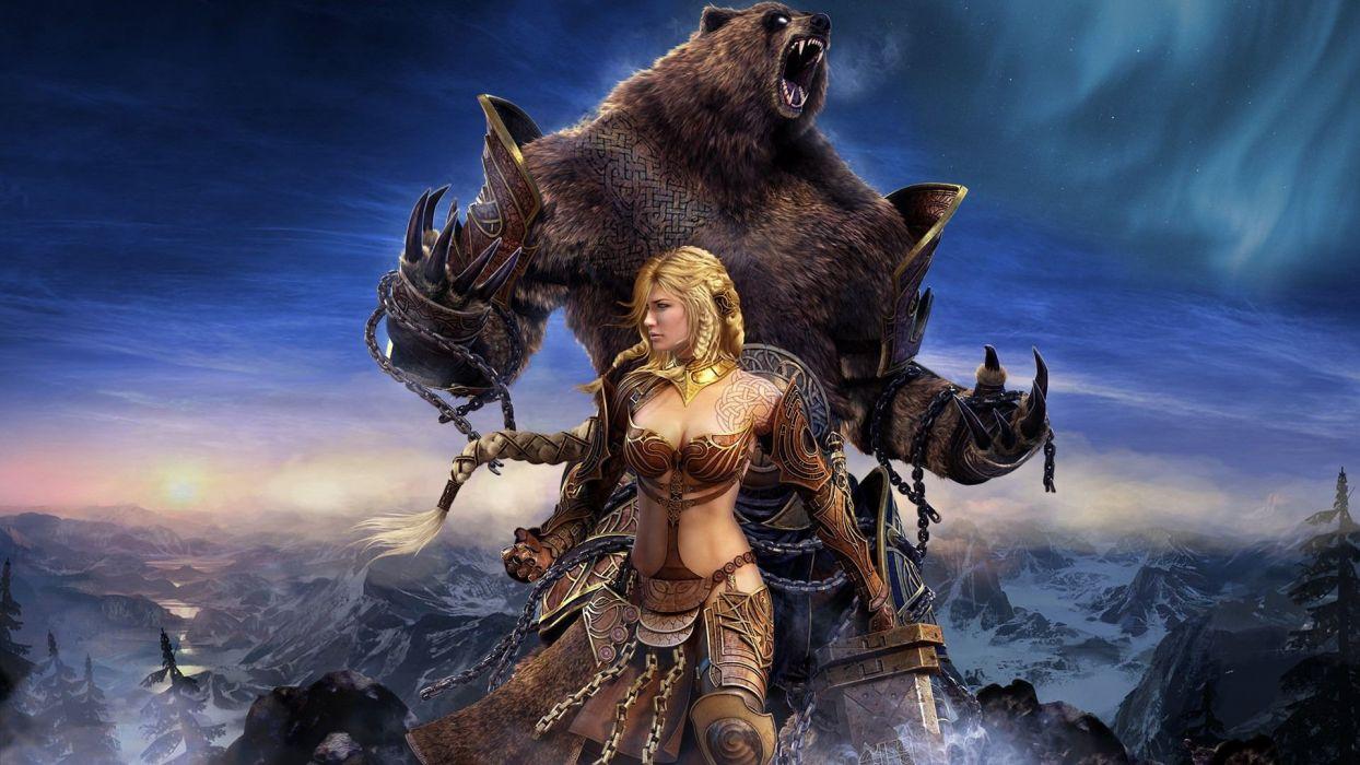 1244x700 WARRIOR GIRL bear chain wallpaperx1080