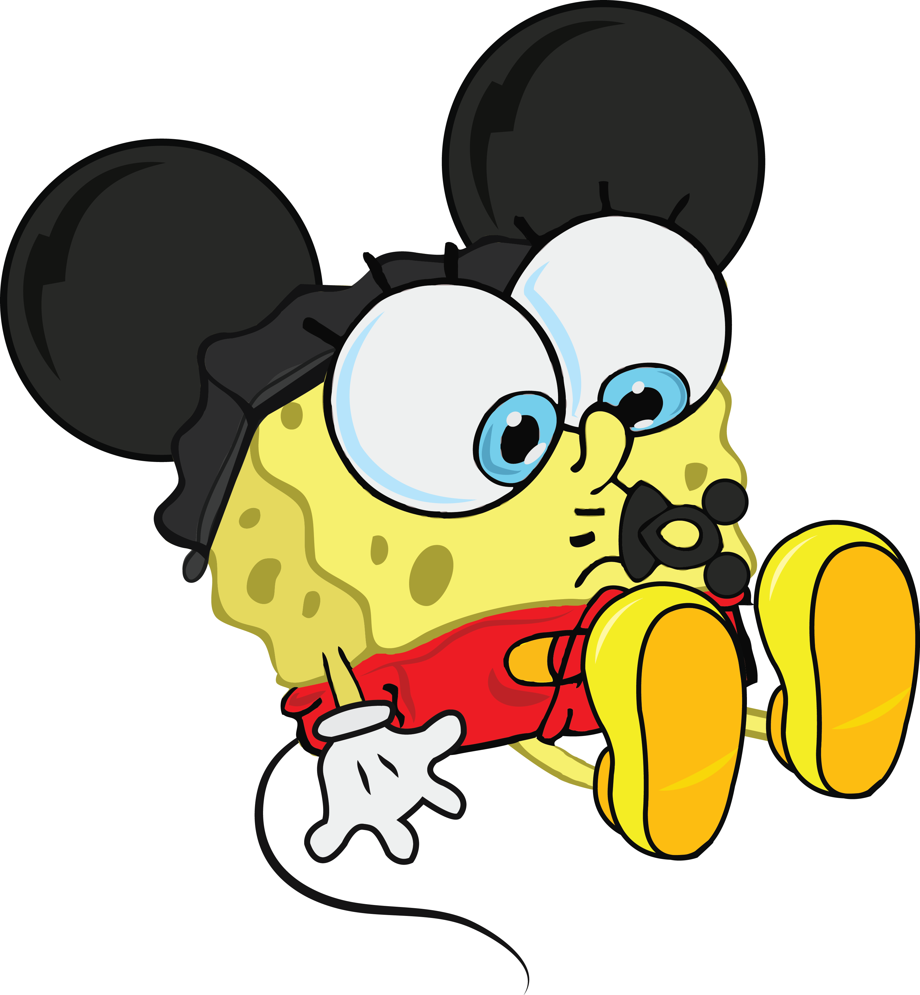 3200x3461 Baby Spongebob Mickey Mouse Collab!. Spongebob Drawings, Cute Cartoon Wallpaper, Cartoon Wallpaper Iphone