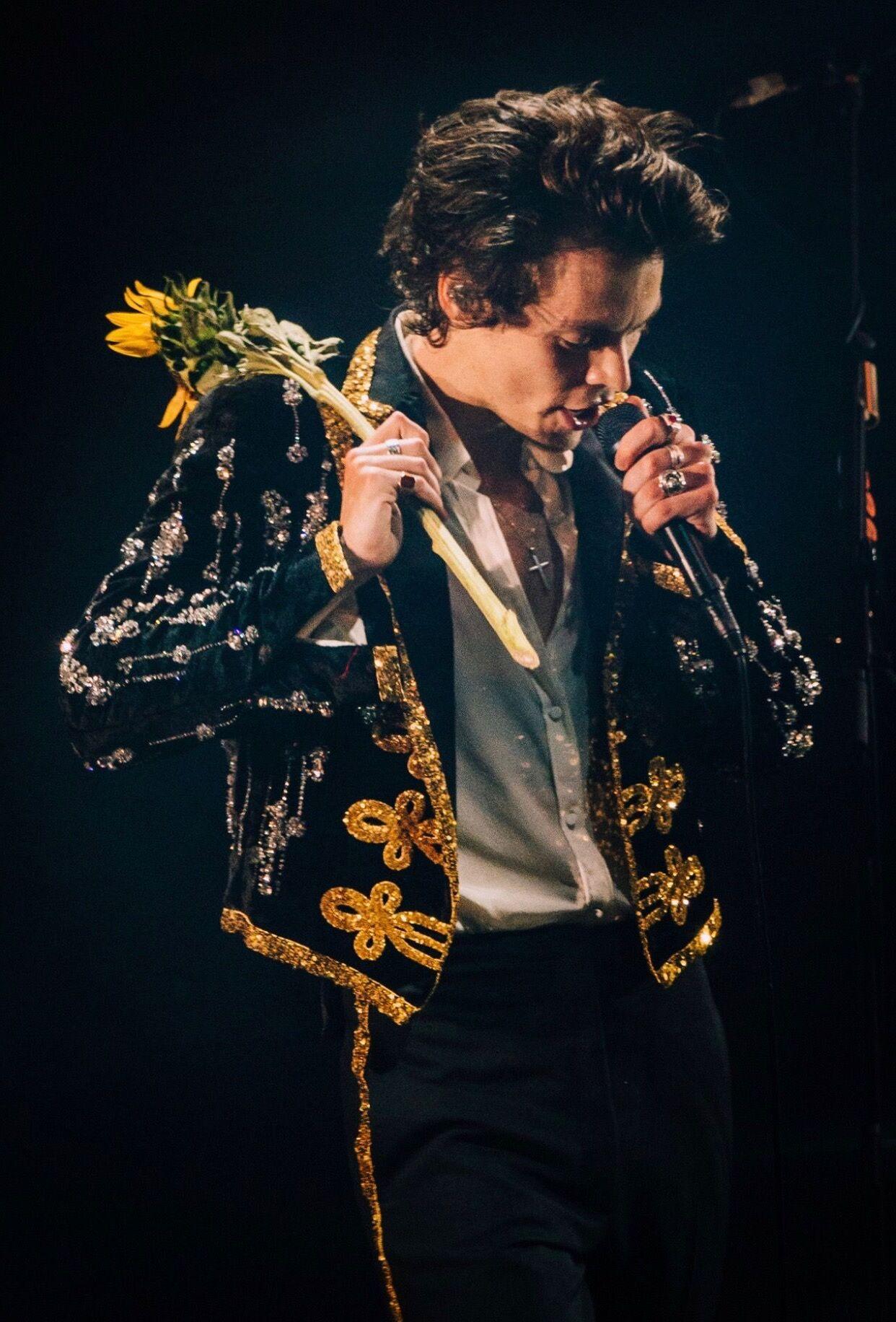 1242x1832 Golden Harry Styles Wallpaper Free HD Wallpaper