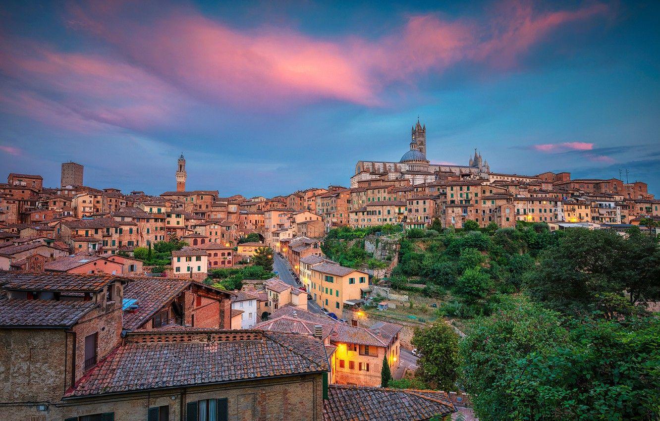1332x850 Wallpaper the sky, trees, building, home, Italy, Italy, Tuscany, Tuscany, Siena, Siena image for desktop, section город