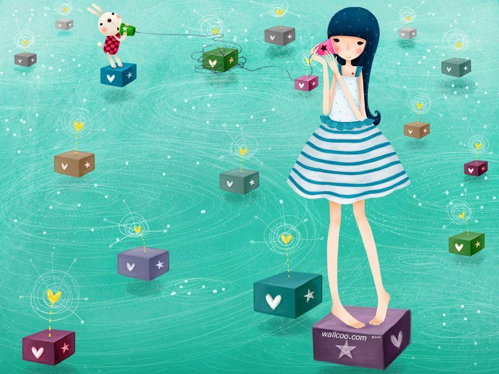 1024x768 彡ღ Dream love 彡ღ. Echi Echi. Illustrations