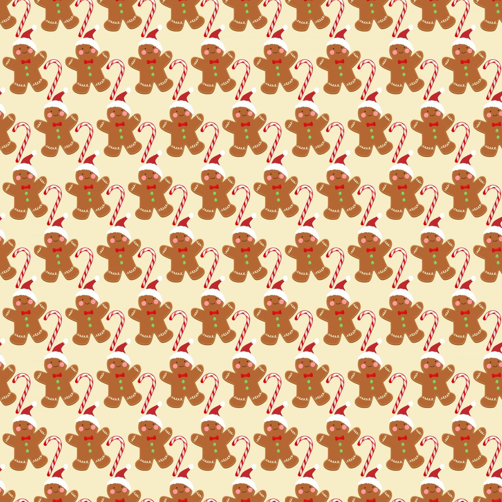 1920x1920 Gingerbread Man Wallpaper Pattern Free Domain Picture