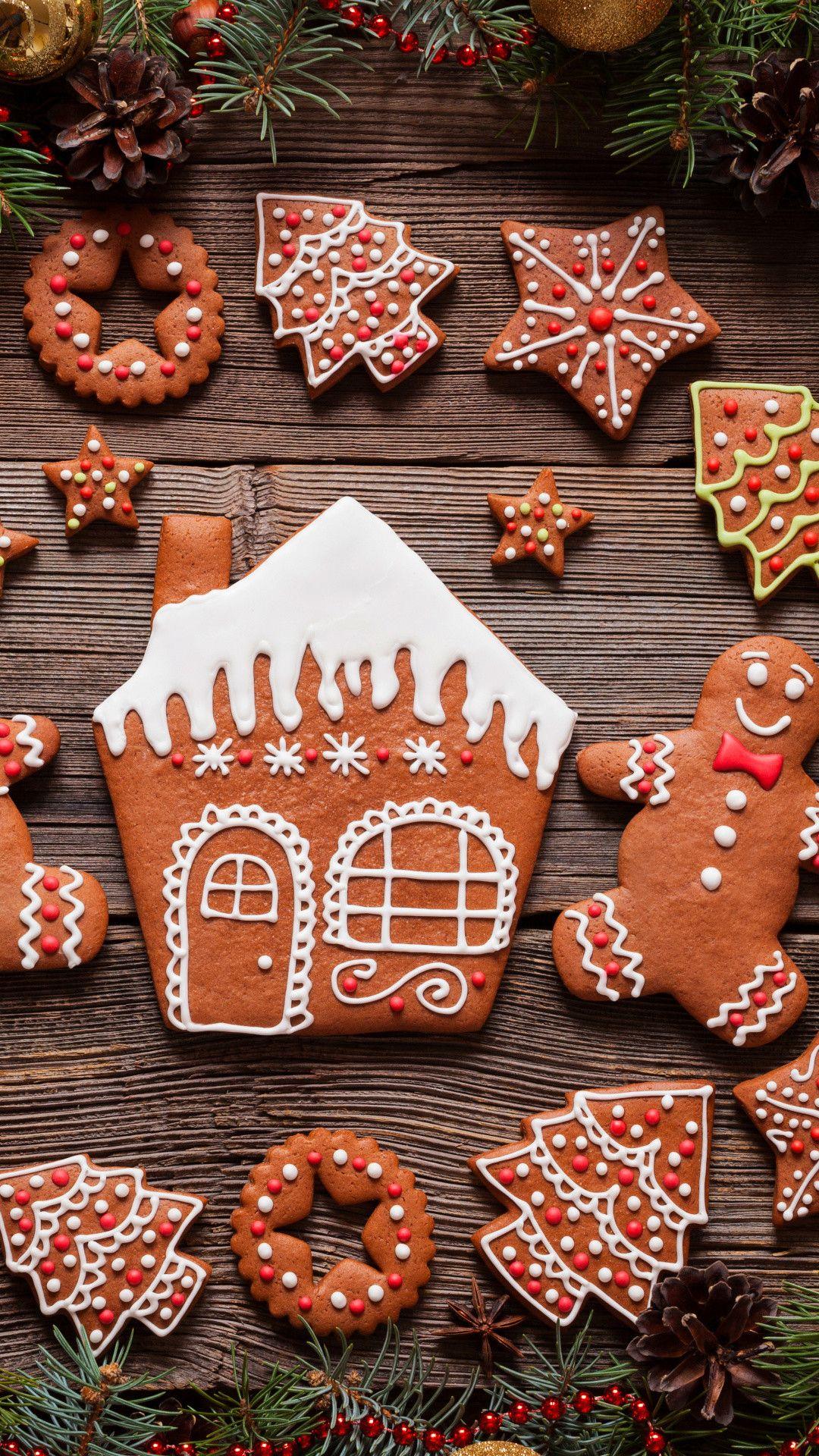 1080x1920 Cute Ginger Cookie Christmas Wallpaper