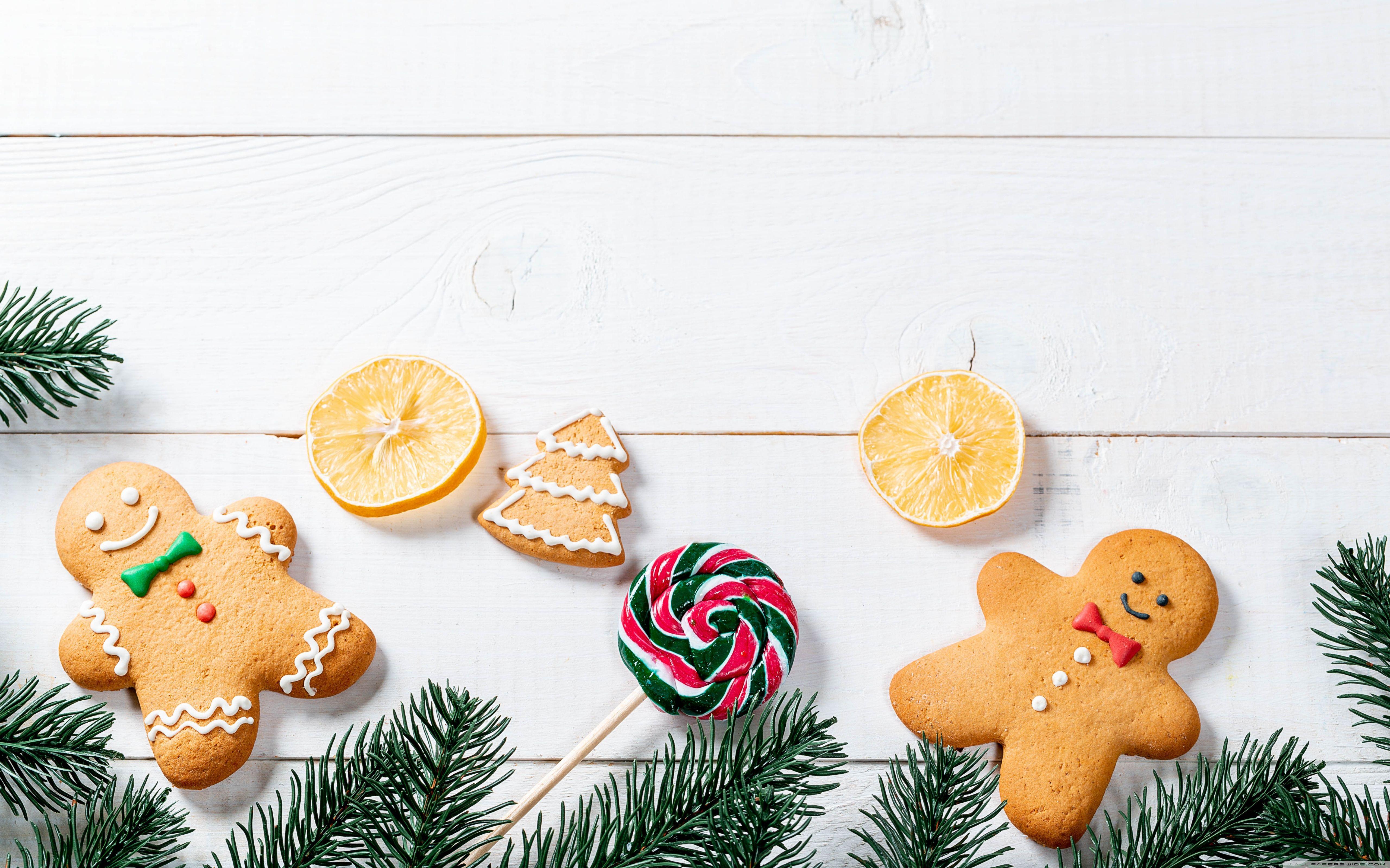 5120x3200 Download Gingerbread Men Decorations UltraHD Wallpaper