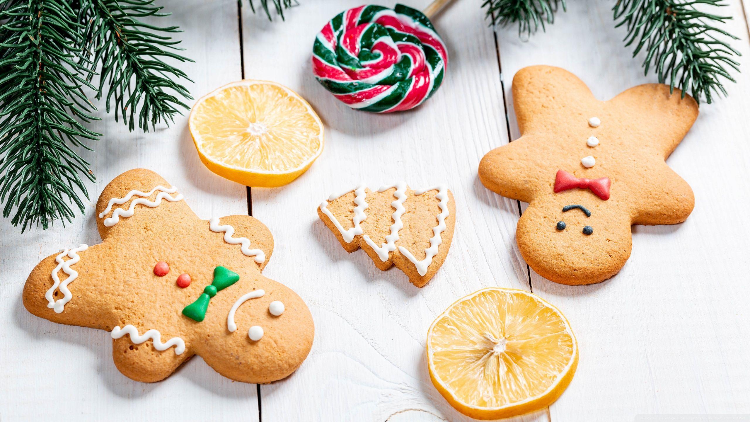 2560x1440 Cute Gingerbread Men, Winter Holidays Ultra HD Desktop Background Wallpaper for 4K UHD TV : Widescreen & UltraWide Desktop & Laptop : Tablet