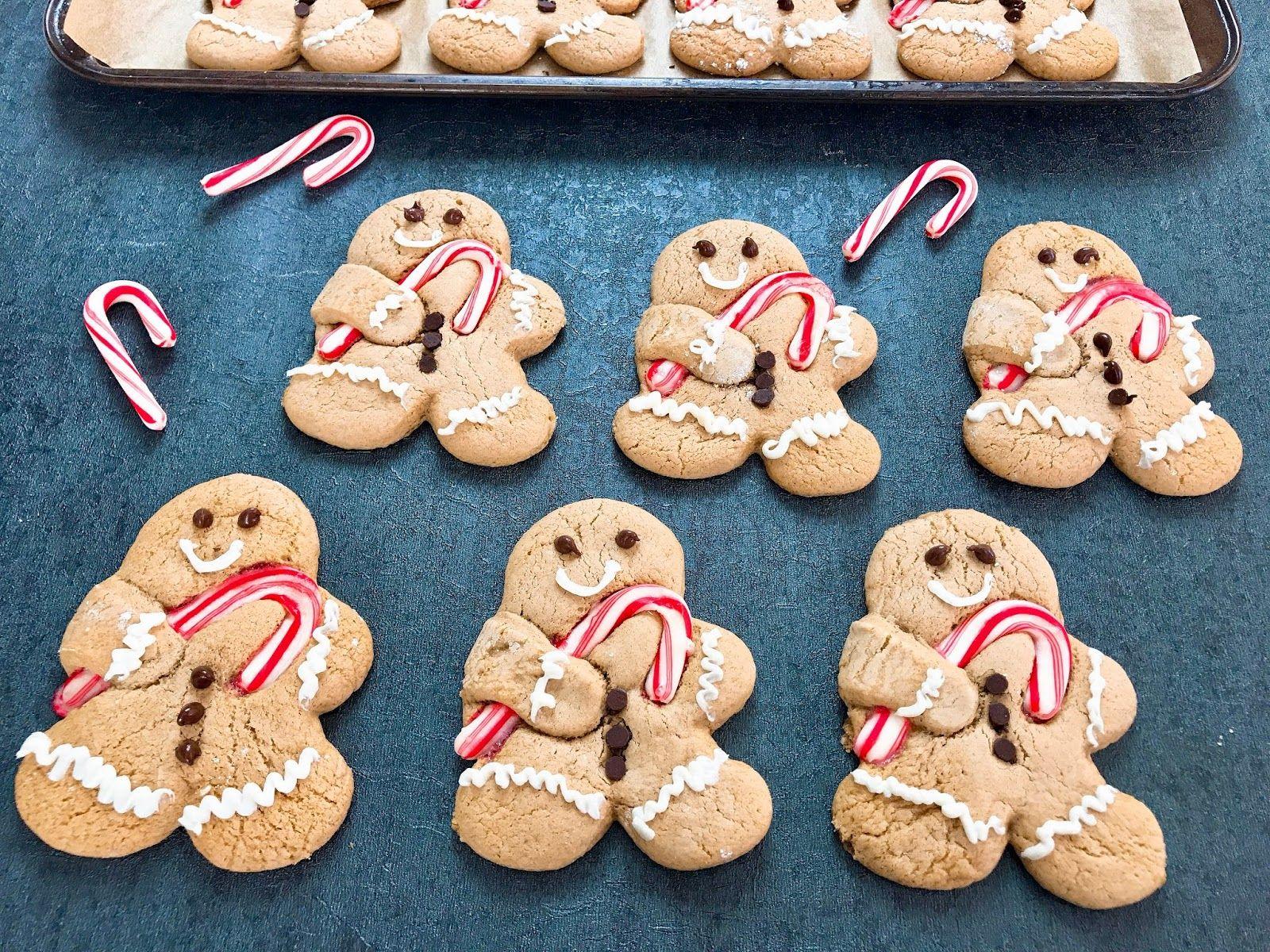 1600x1200 Gingerbread Men with Candy Canes